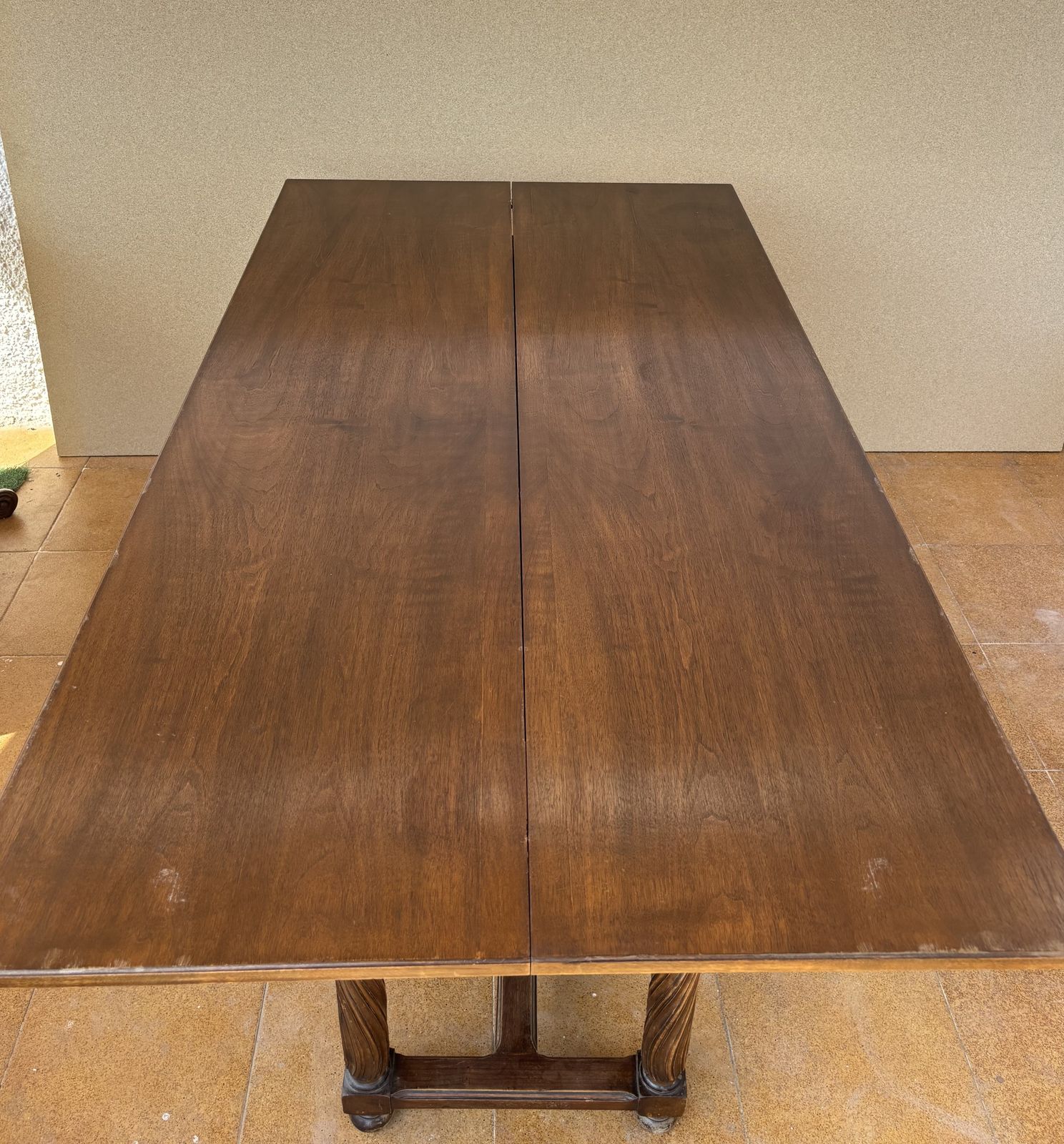 photo for sale Spaanse Walnoten Klaptafel met Drie Lades, jaren 1930