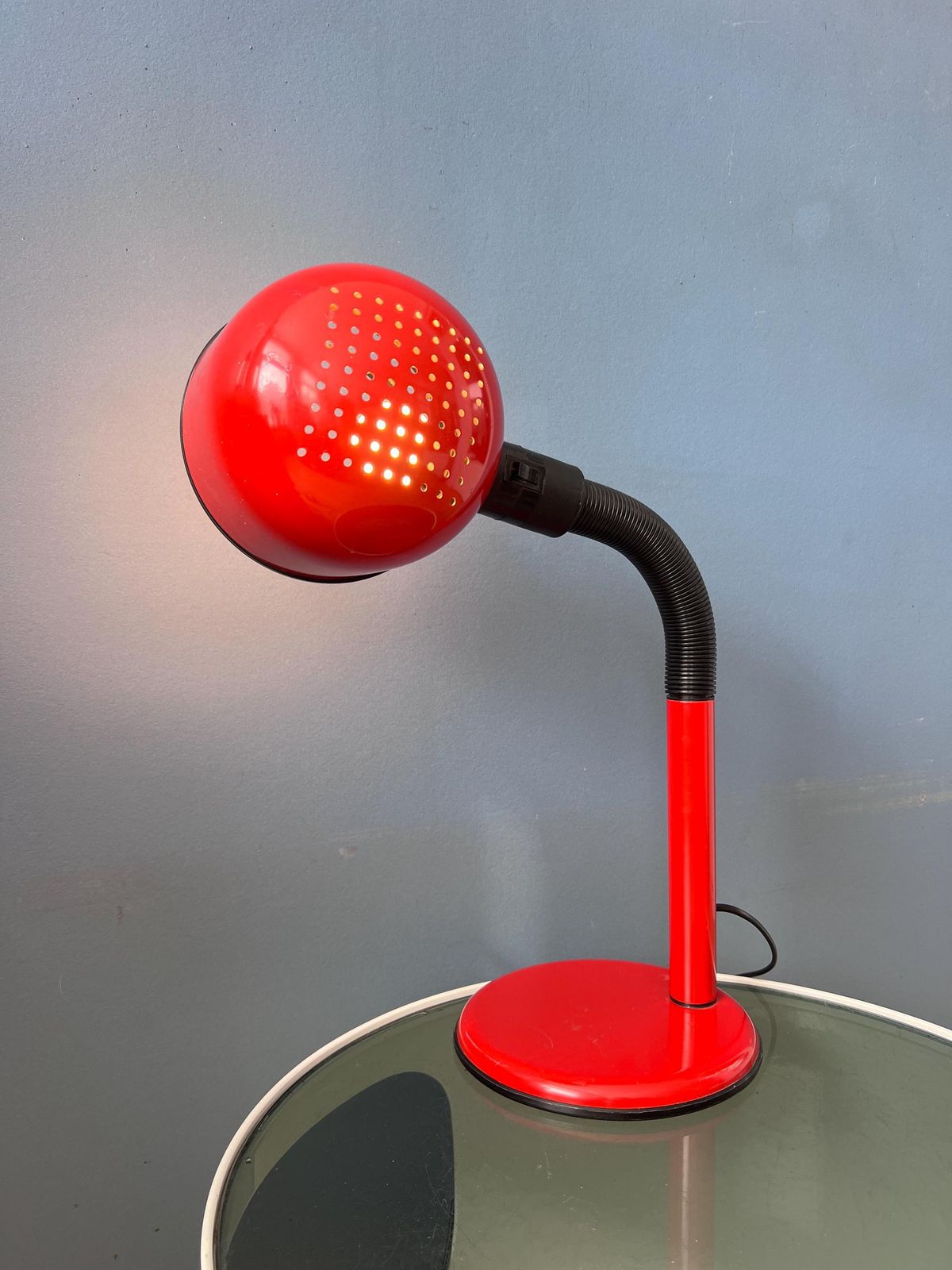 Mid-Century Flexibele Rode Space Age Tafellamp photo 157.0