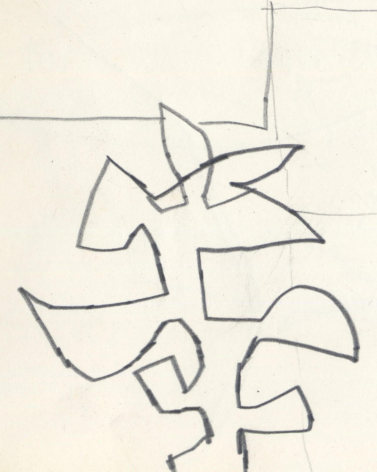 Elegante potloodtekening van de Britse modernist Henry Cliffe photo for sale