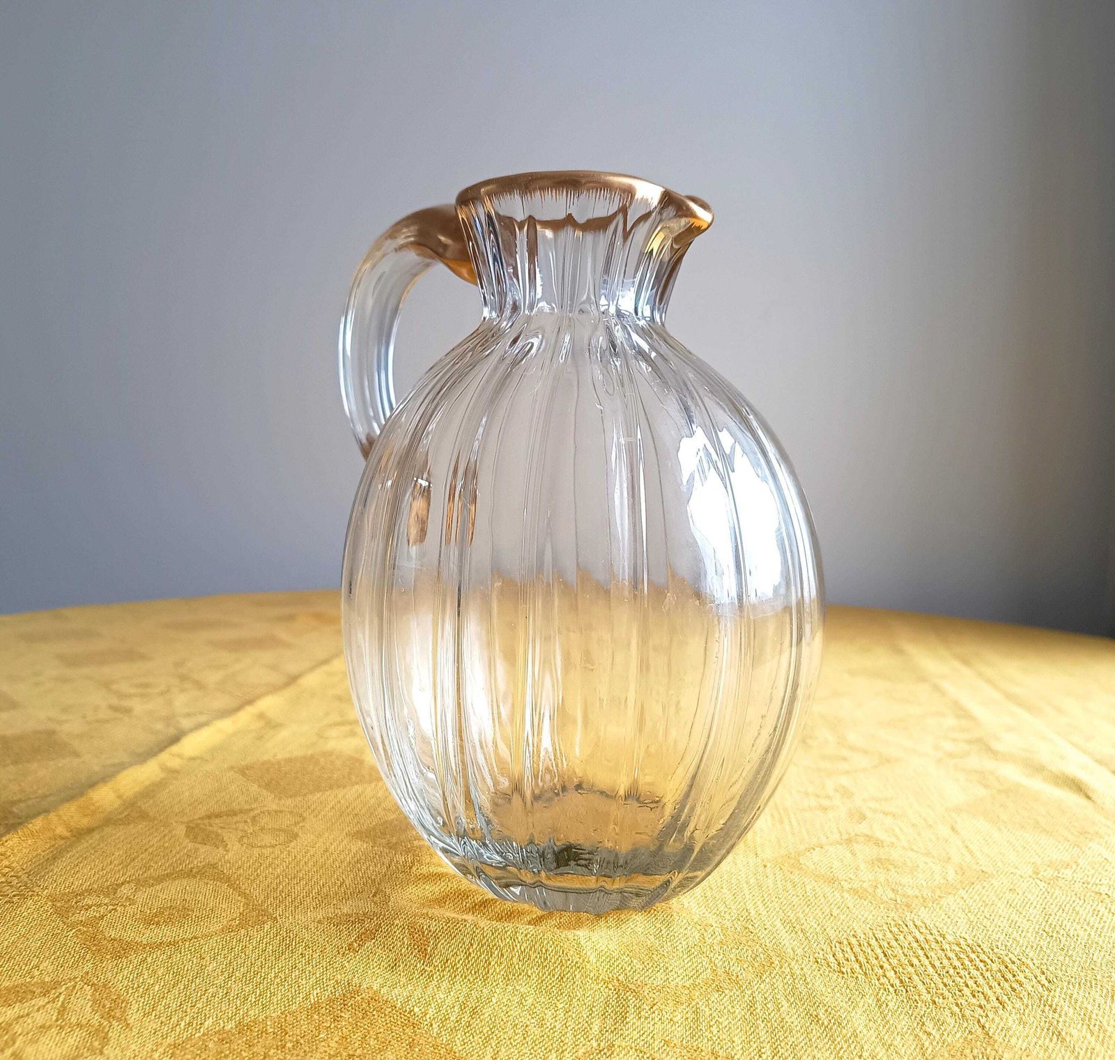 Antieke Daum Nancy Vergulde Waterkan, Art Nouveau Ducal Service, Lorreinkruis Gesigneerd photo furniture