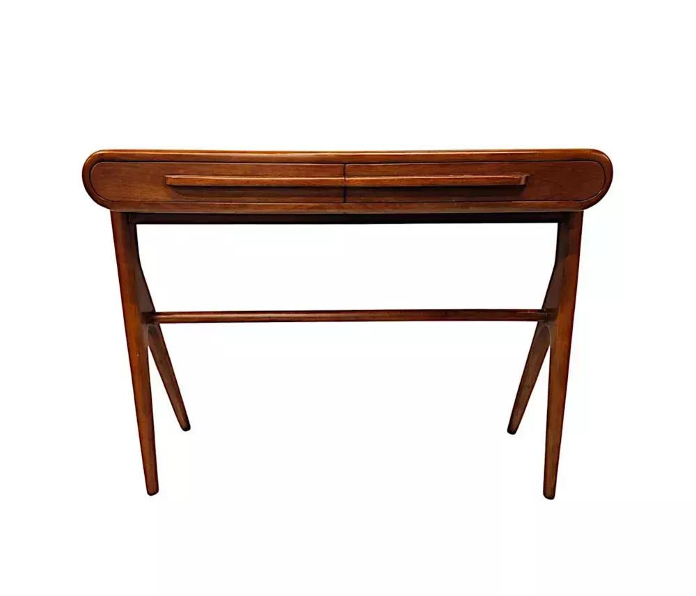 A Stunning Walnut Mid Century Danish Style Console Or Side Table photo Furniture