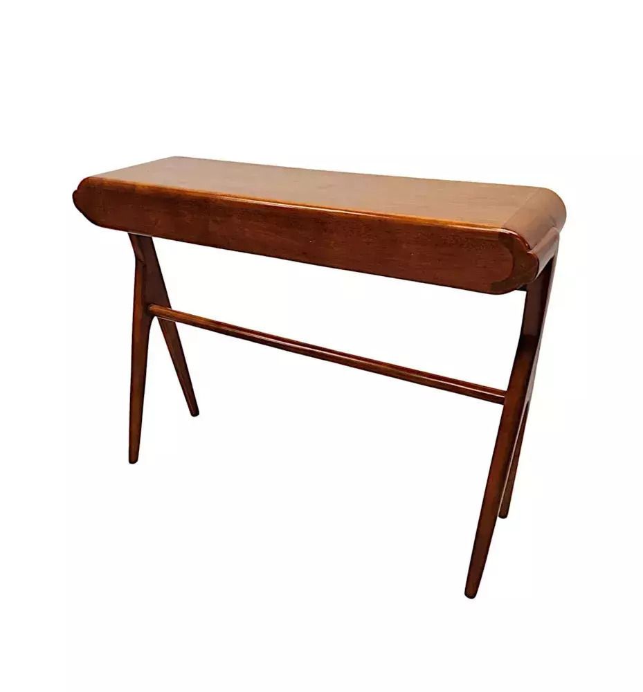 A Stunning Walnut Mid Century Danish Style Console Or Side Table photo vintage
