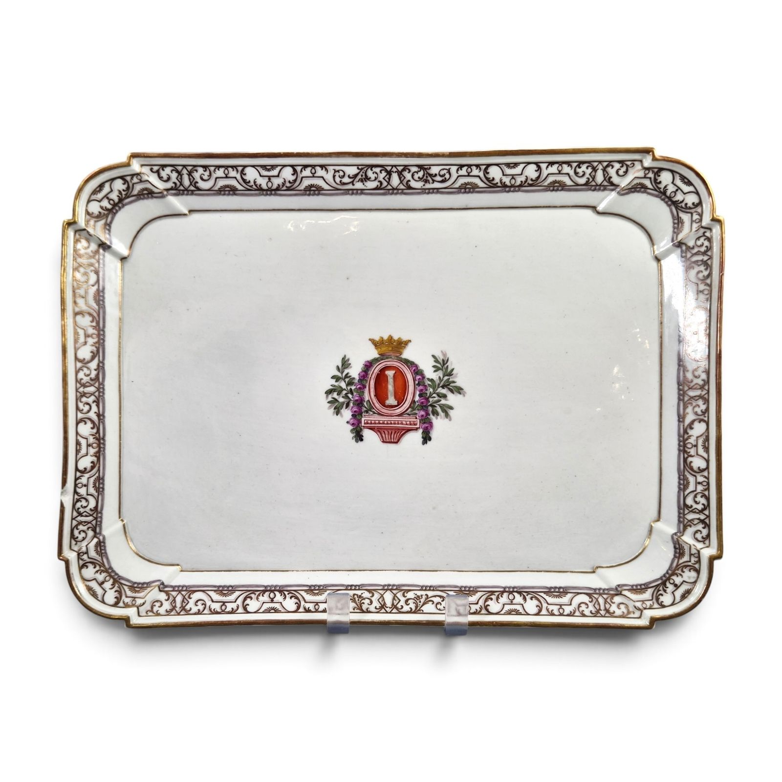 Ludwigsburg Hofporselein Serveerschaal met Gekroond Initiaal, ca. 1765-1785
