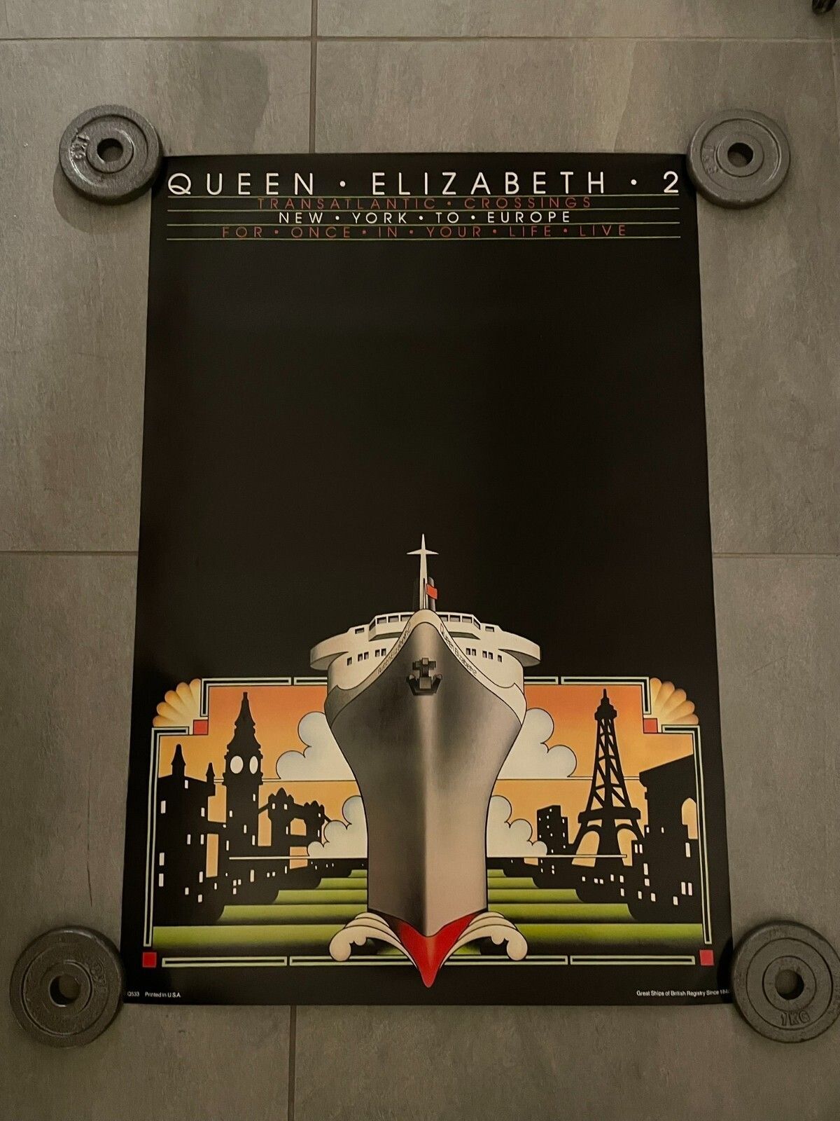 Anonymous, 1970s   Queen Elizabeth 2   Original Vintage Advertising Poster Cm 91,5 X 61,5 photo Art