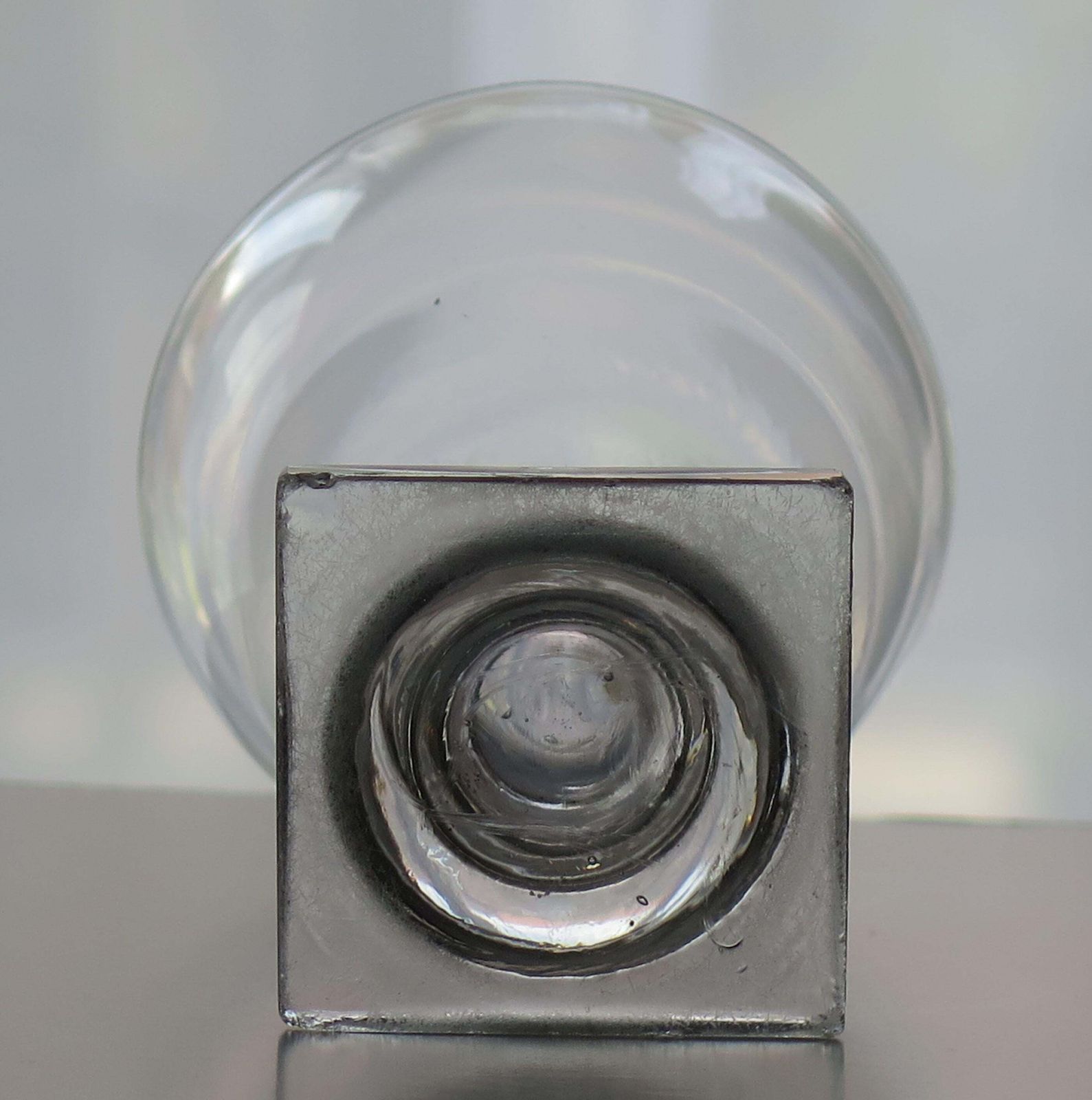 photo for sale Georgian Rummer Drinking Glass, Hand Blown Lead Glass, Square Foot, 1790.