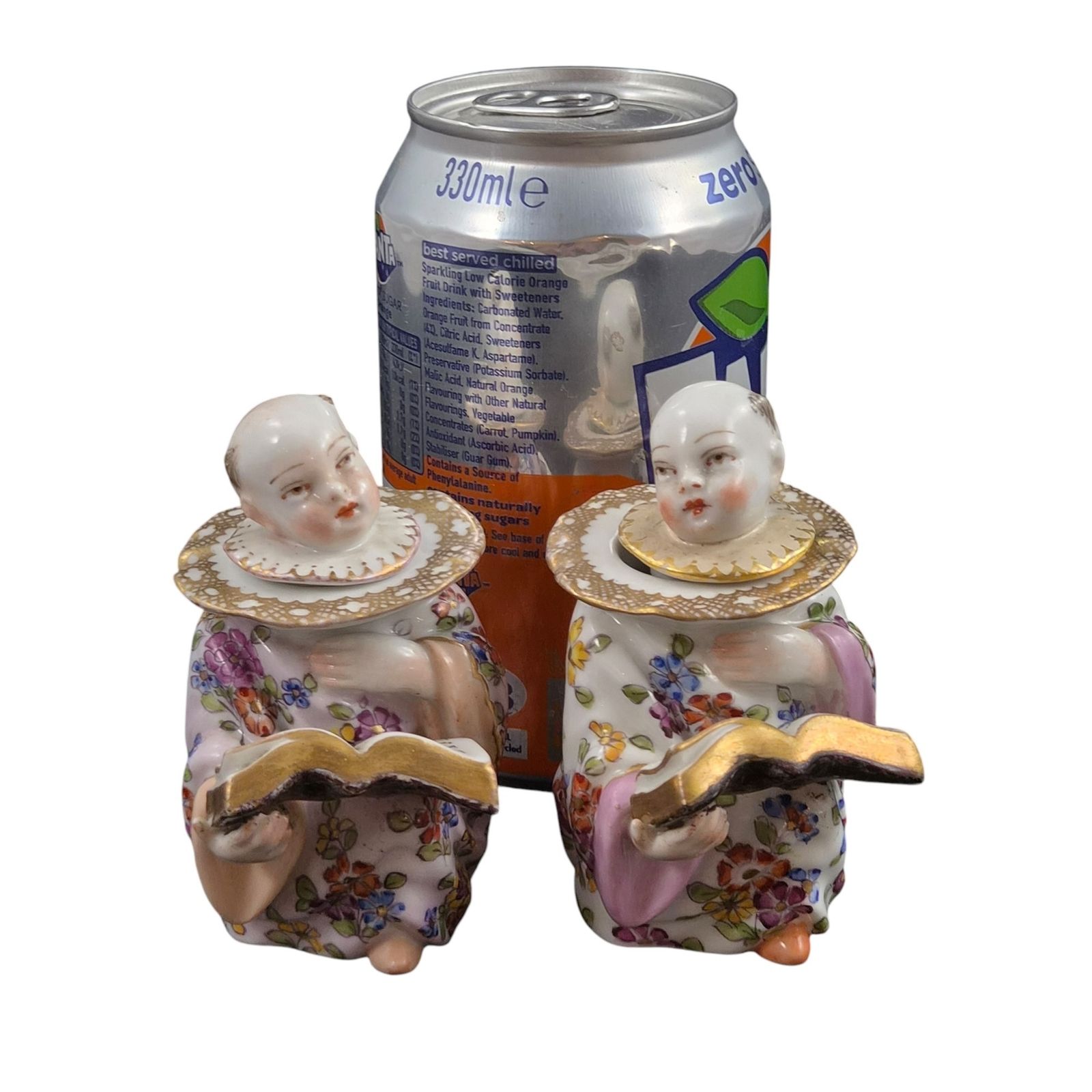 photo vintage Edmé Samson Porcelain Chinese Singing Boys Inkwells, Paris, C.1850–1860