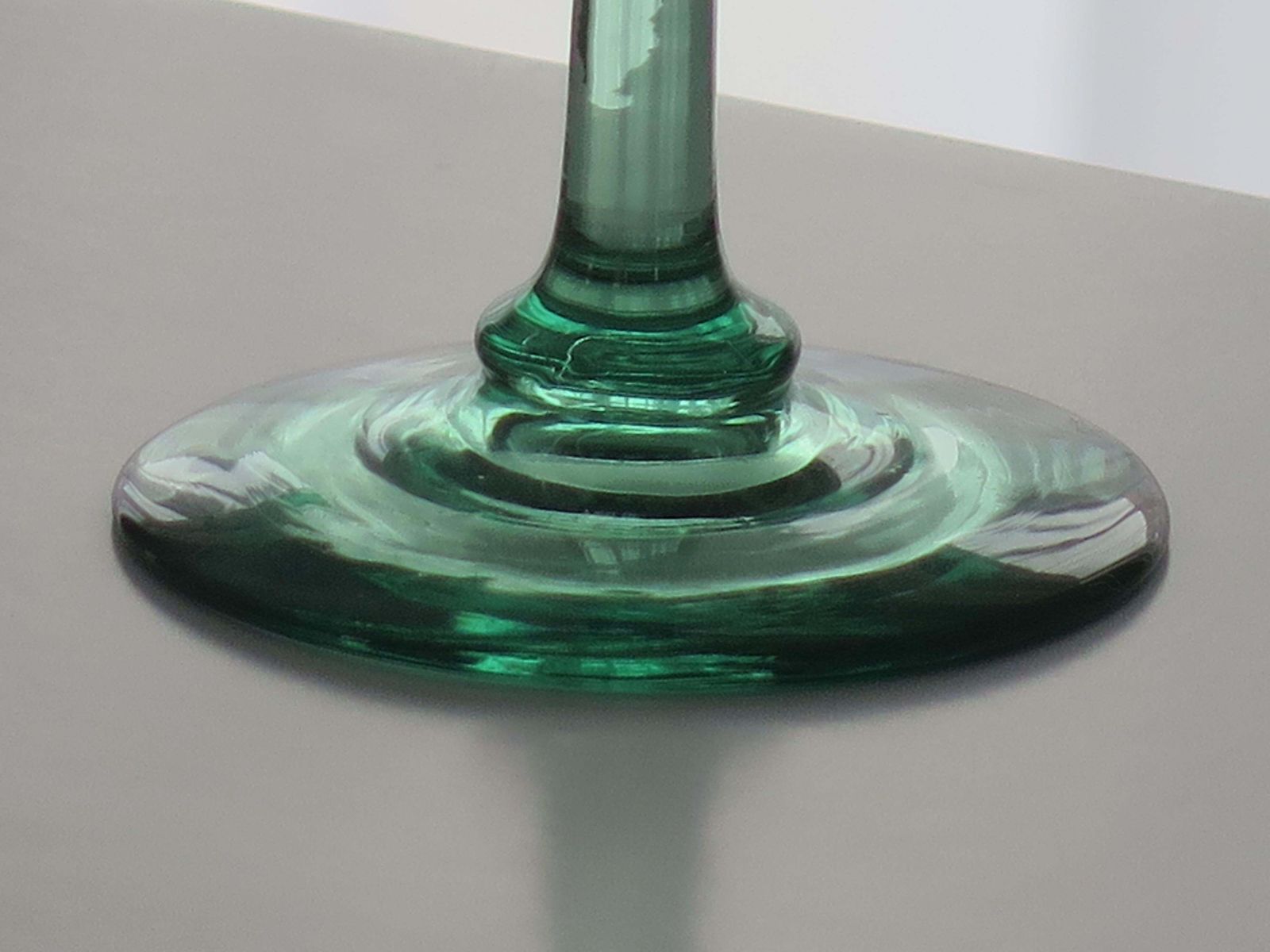 Hand Blown Light Green Wine Glass, Panel Cut Bowl, English, Circa 1840. photo 168.0