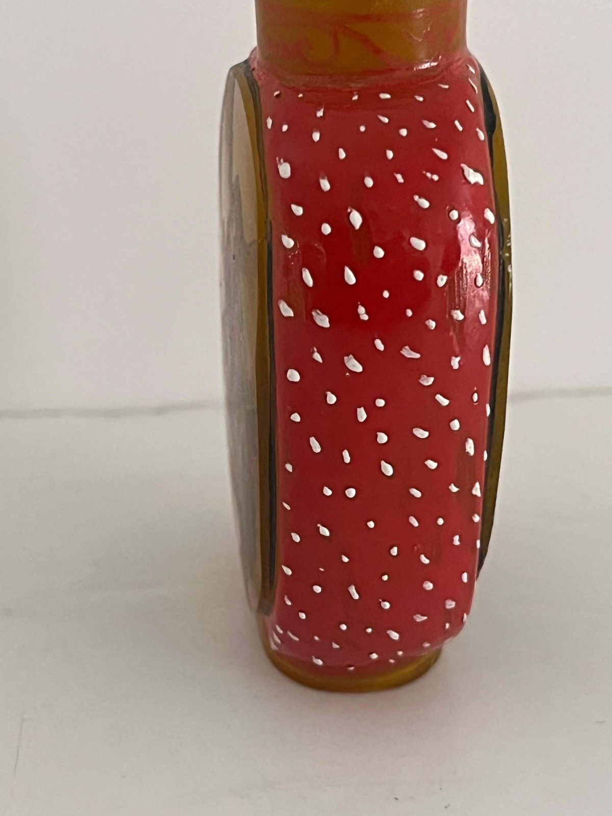 Chinese Yellow Glass Snuff Bottle Finely Hand Painted 2 Character Base Mark photo 200.0