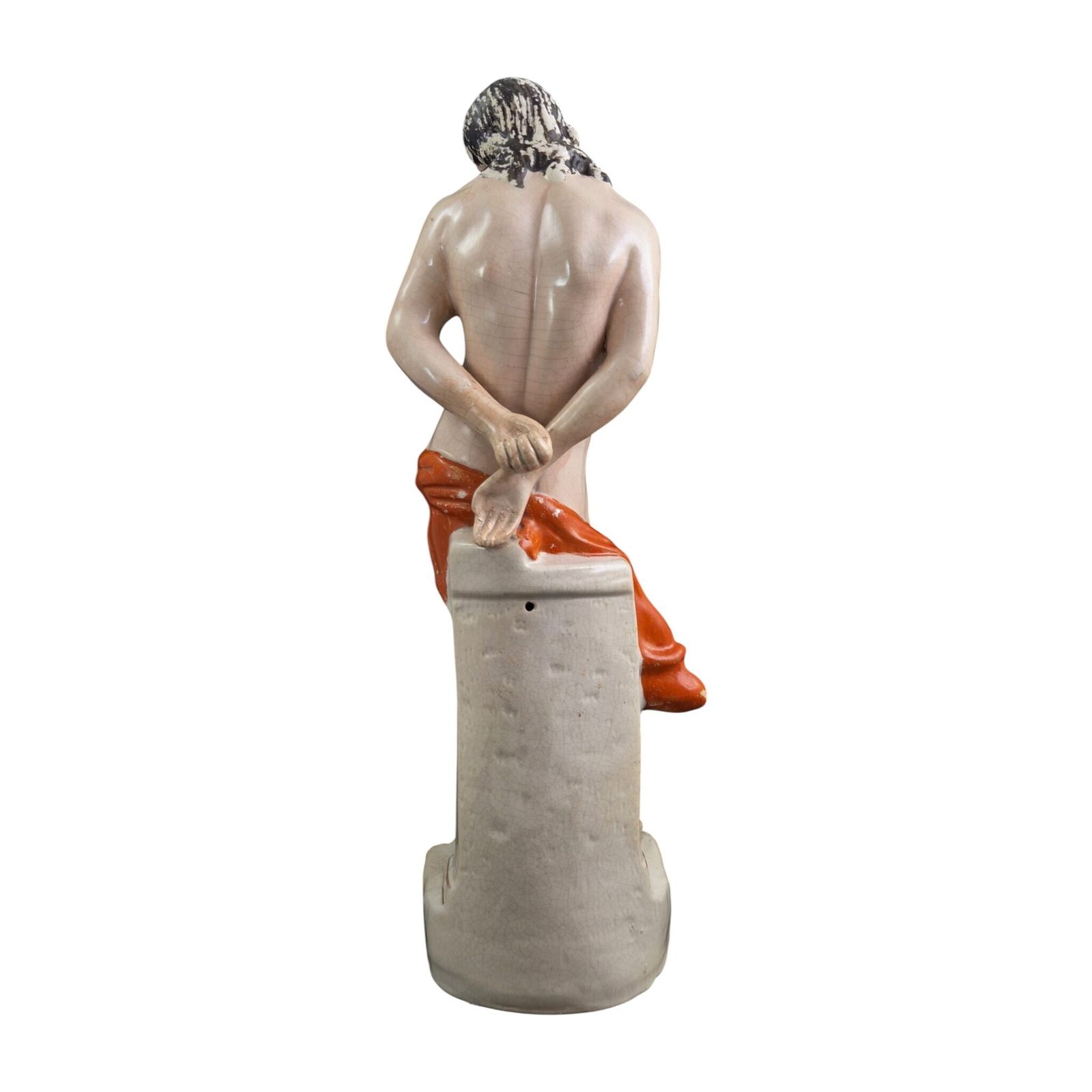 Large Victorian Staffordshire Christ Figure In Earthenware, C.1860 photo buy