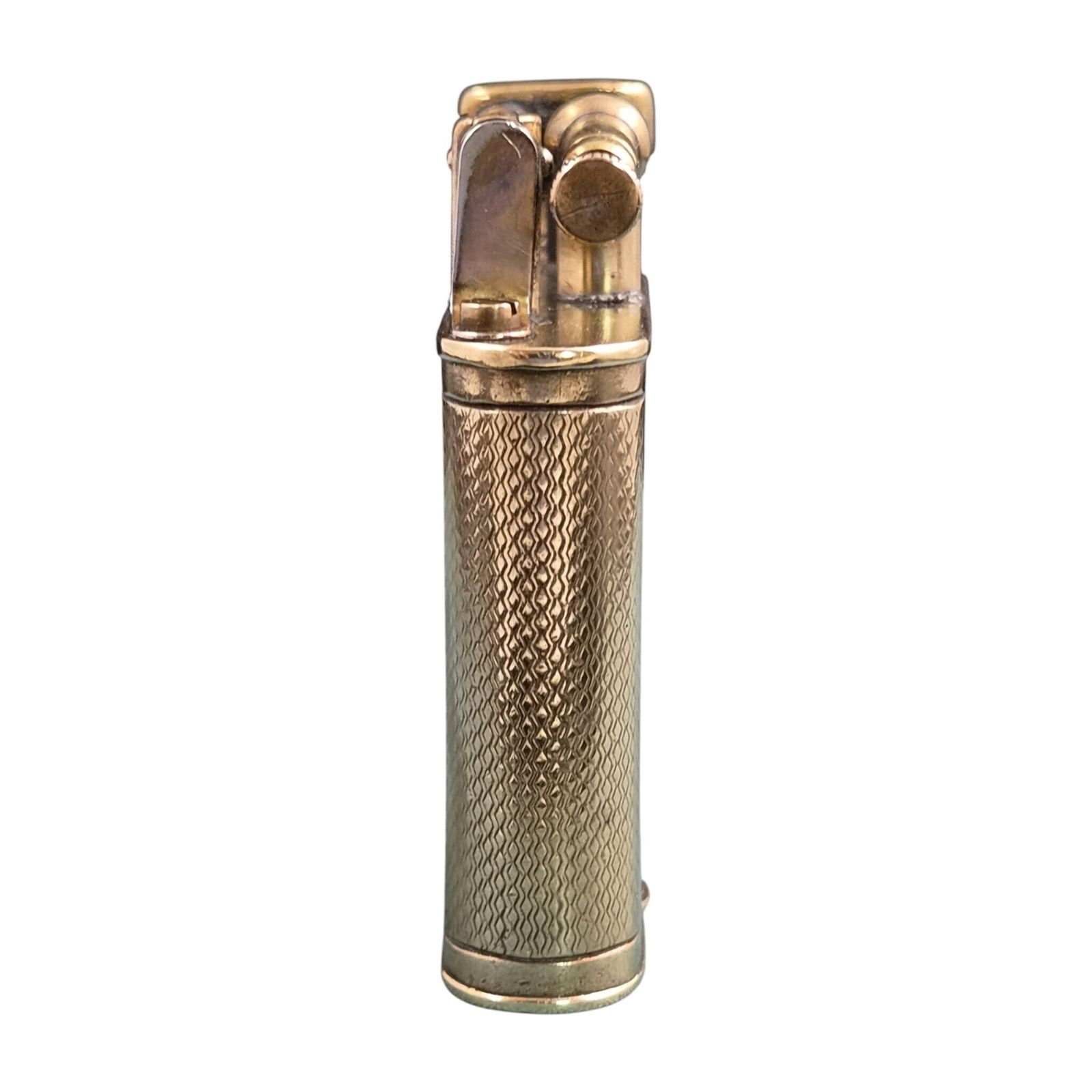 Early Dunhill Unique B Straight Arm Gold Plated Petrol Lighter, C.1926–1928 photo furniture