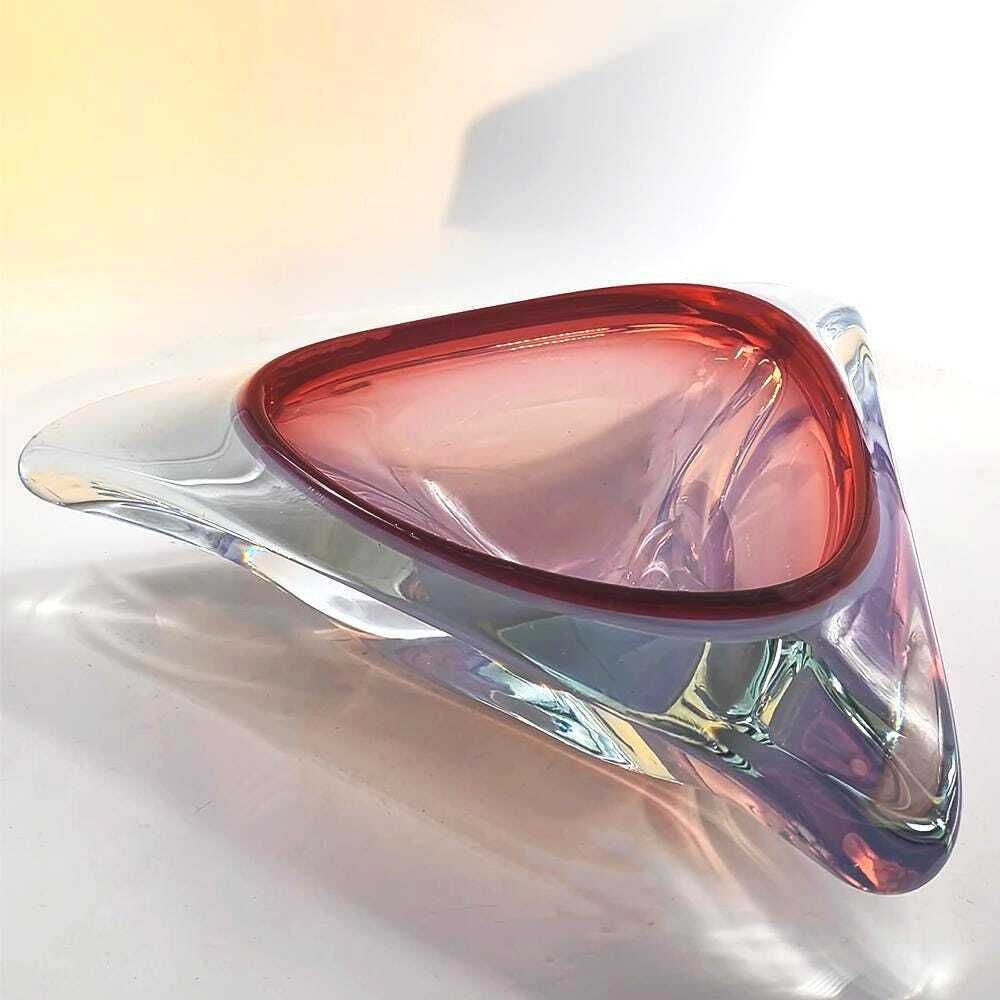 Grand cendrier Murano années 1960, par Flavio Poli pour Seguso, Italie, 26 cm