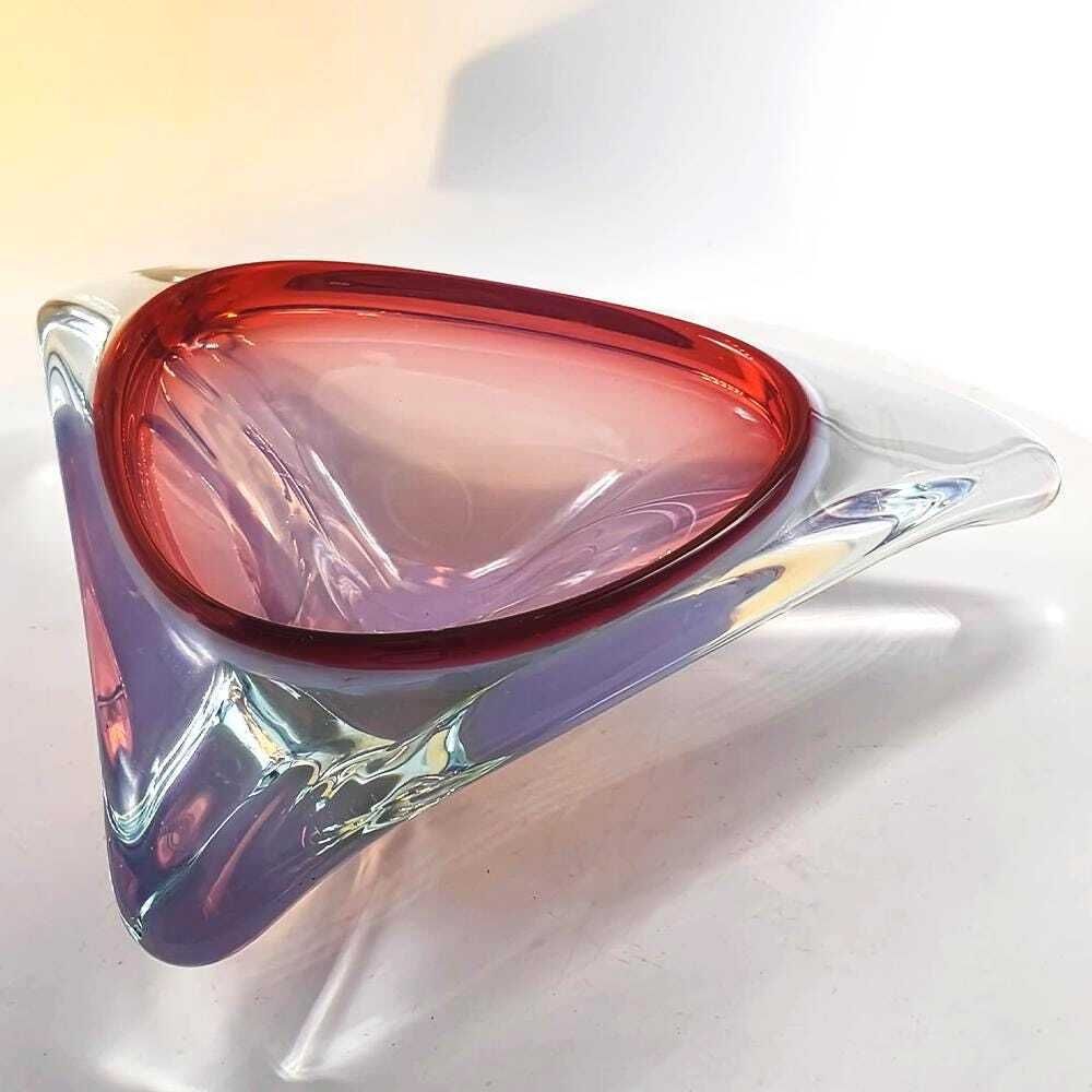 Grote asbak in Murano-glas ca. jaren 1960, Flavio Poli voor Seguso. Made In Italy. 26 cm / 10,23 inch photo for sale