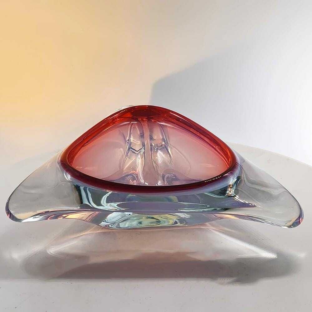 1960s Very Big Ashtray In Murano Glass By Flavio Poli For Seguso. Made In Italy. 26cm. / 10.23 Inches photo Home Decor