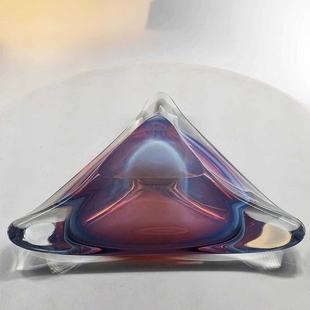 305.0 1960s Very Big Ashtray In Murano Glass By Flavio Poli For Seguso. Made In Italy. 26cm. / 10.23 Inches photo