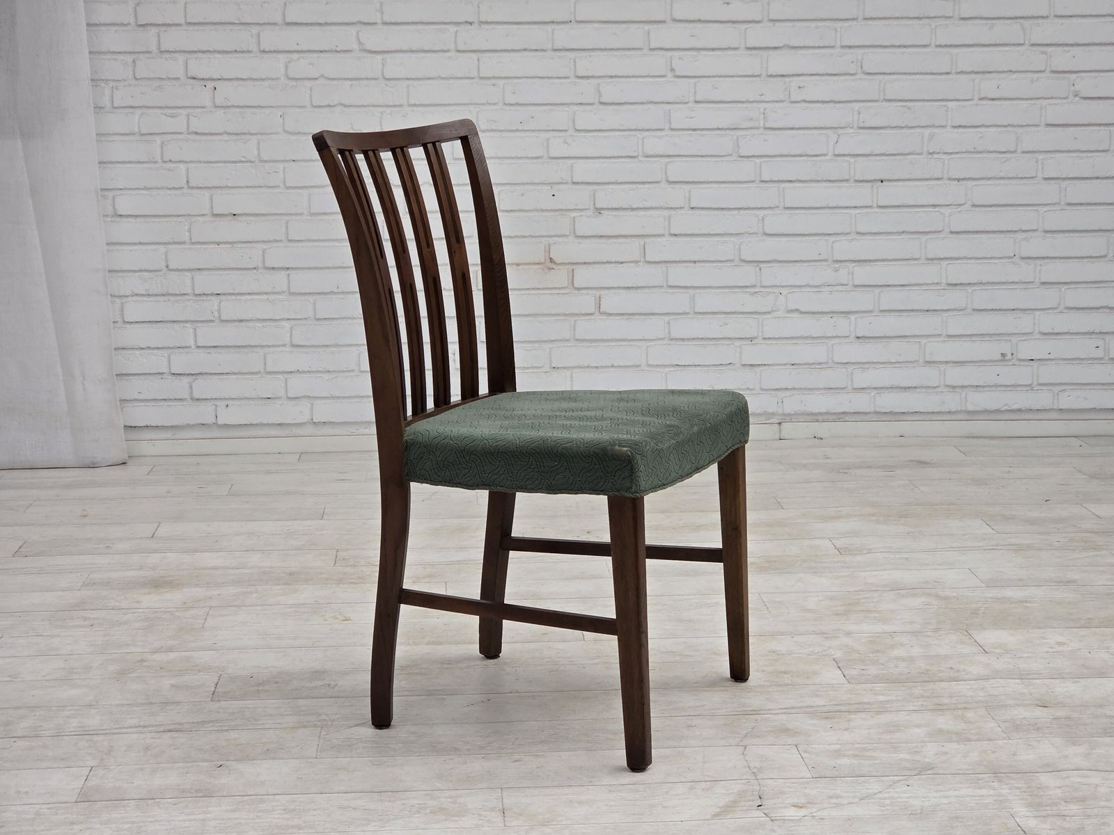 1960s, Set Of 6 Danish Dining Chairs, Furniture Wool, Oak Wood. photo furniture