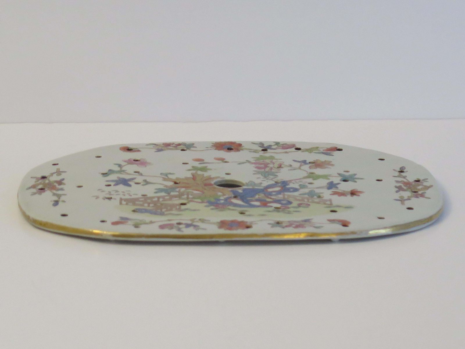 Mason's Ironstone afdruipbord, Fence Rock & Tree-patroon, 1818 photo Woonaccessoires