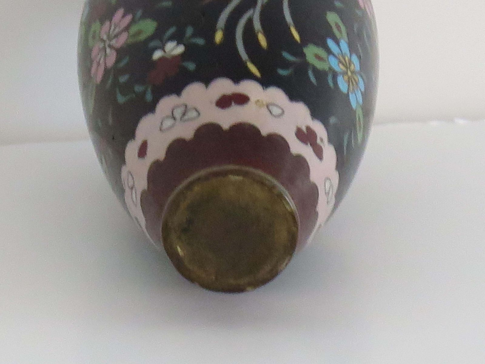 Home Decor Chinese Cloisonné Vase, Bronze With Phoenixes, Mid 19th Century, Qing photo