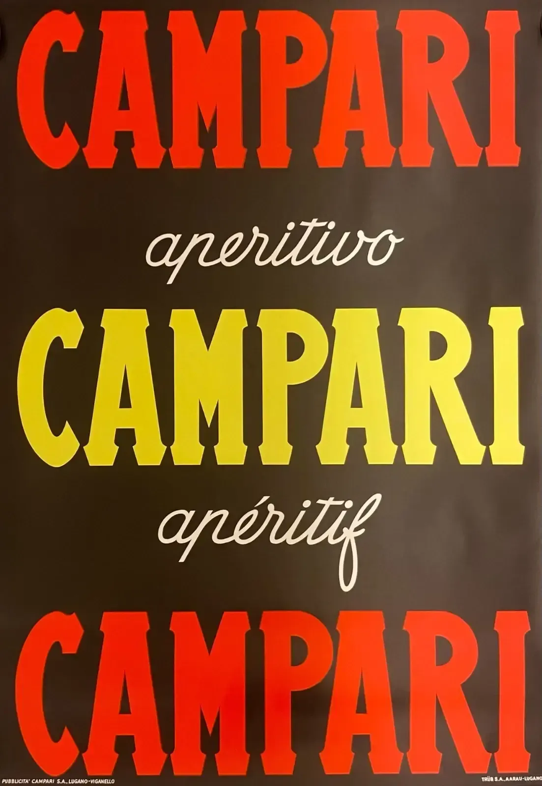 Anonymous, 1959  Campari Campari Campari  Original Vintage Affiche Cm 128 X 90