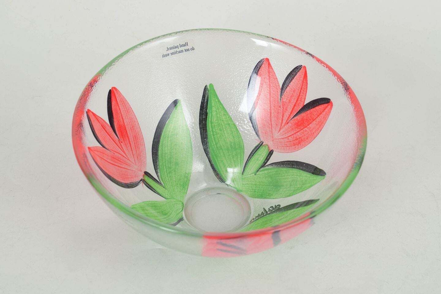 Ulrica Hydman Vallien For Kosta Boda. Glass Bowl With Tulip Motif. 1980s photo furniture