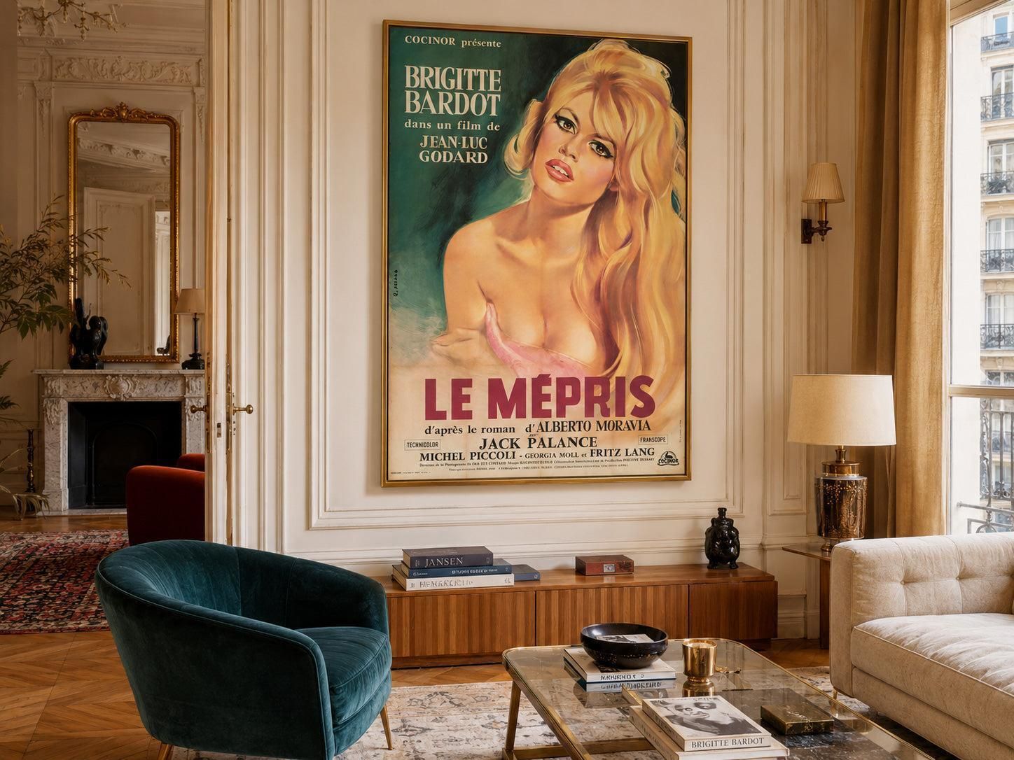 Le Mepris 1963 French Grande Film Poster, Georges Allard. photo furniture