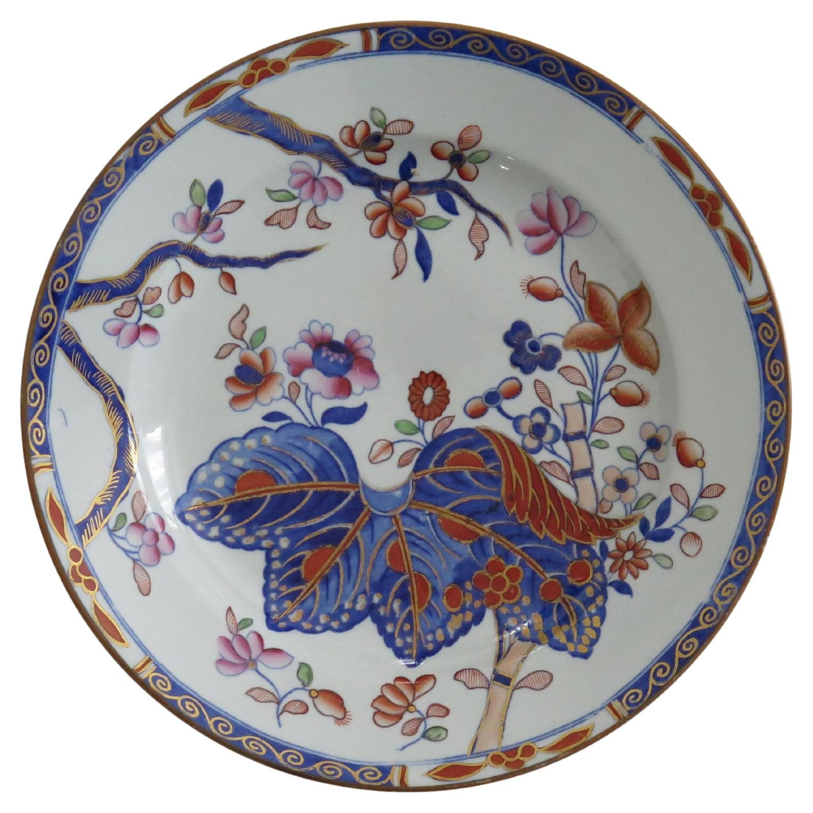 Spode Ironstone diep woestijnbord, Tobacco Leaf-patroon, ca. 1820