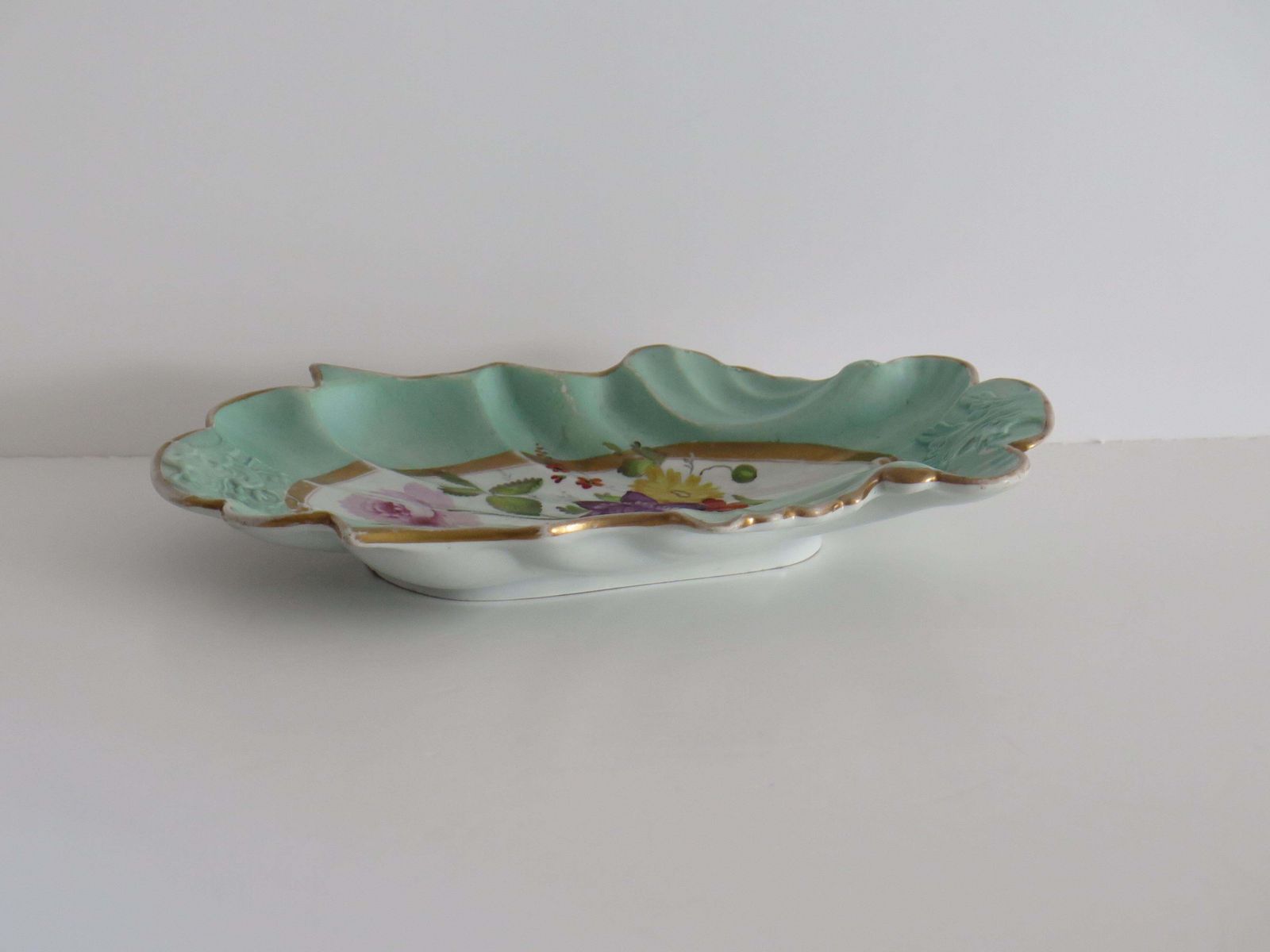 photo for sale Mason's Ironstone Serving Dish, Hand Painted Mixed Flowers, Circa 1818