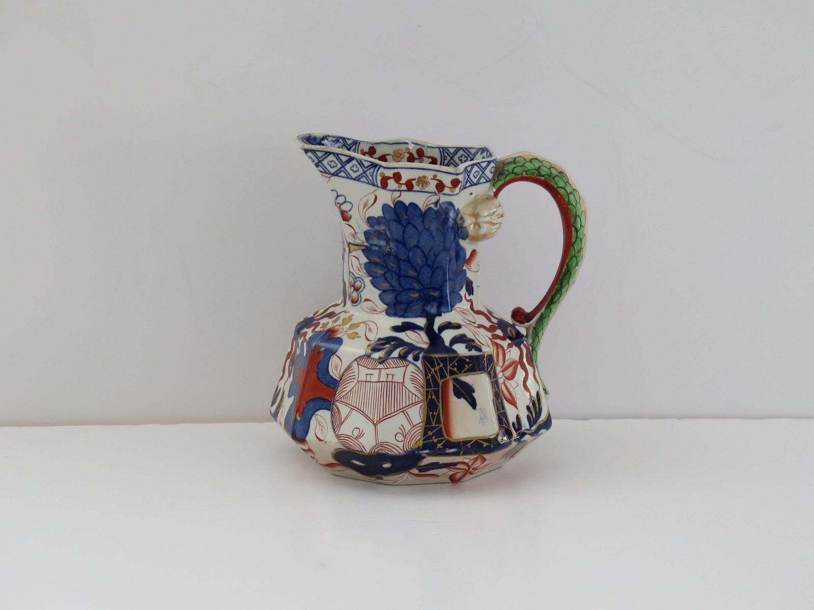 Davenport Ironstone Pitcher, Jardinière Pattern, Georgian Circa 1815 photo for sale