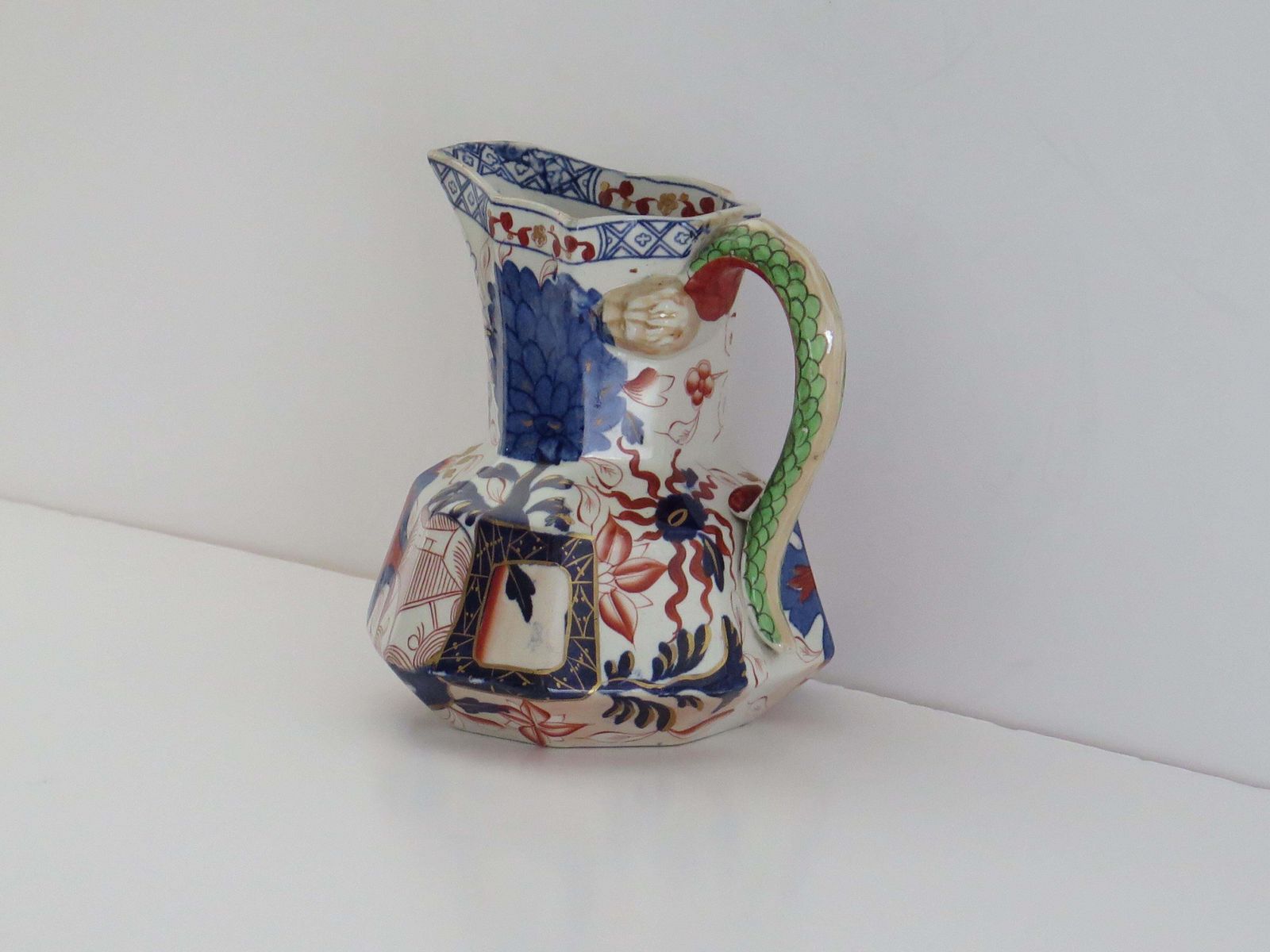 Davenport Ironstone Pitcher, Jardinière Pattern, Georgian Circa 1815 photo 285.0