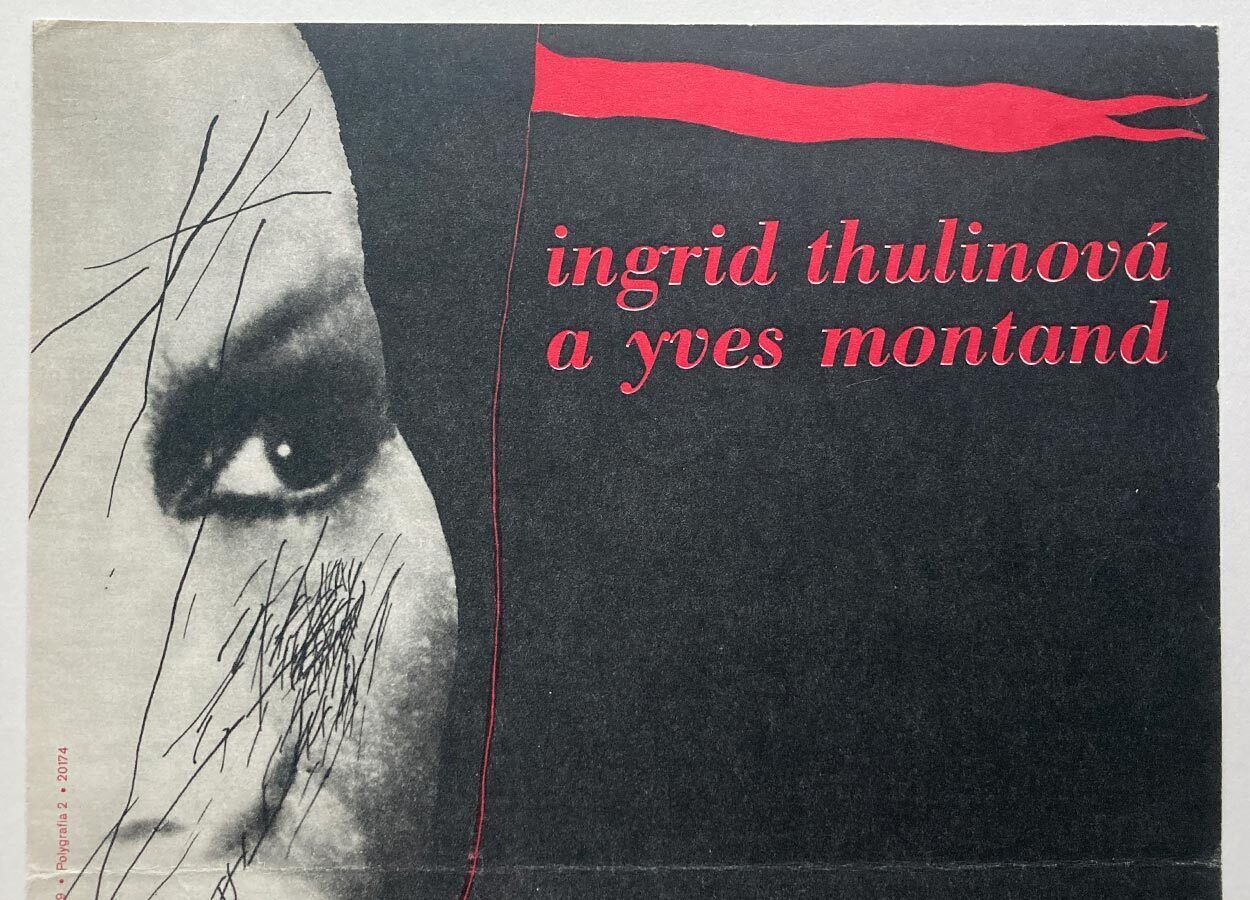 Affiche de cinéma, La Guerre est finie, Eva Galová-Vodrážková, 1969, design tchèque vintage photo furniture