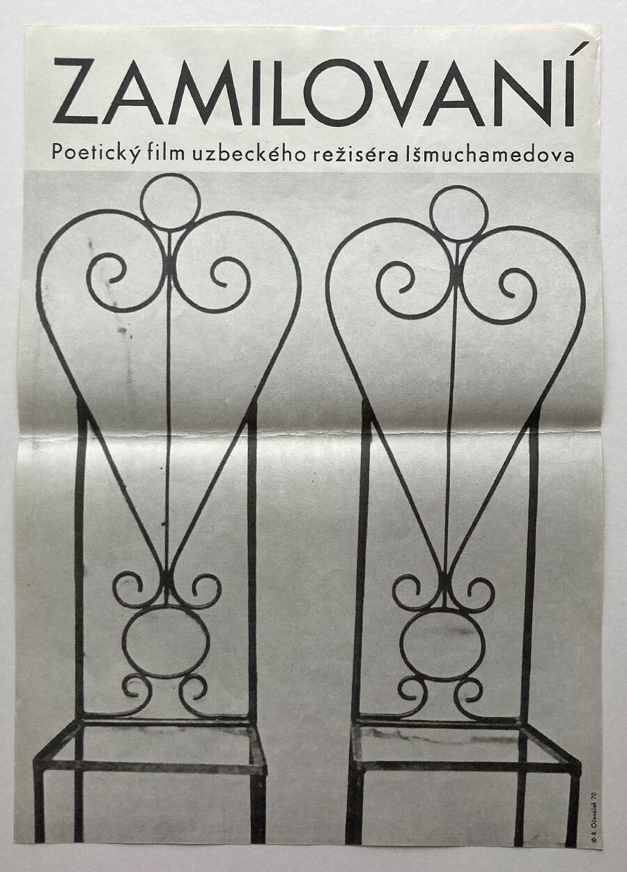 Original Film Poster, Tenderness, Radek Očenášek, 1970, Genuine Vintage Czech Design