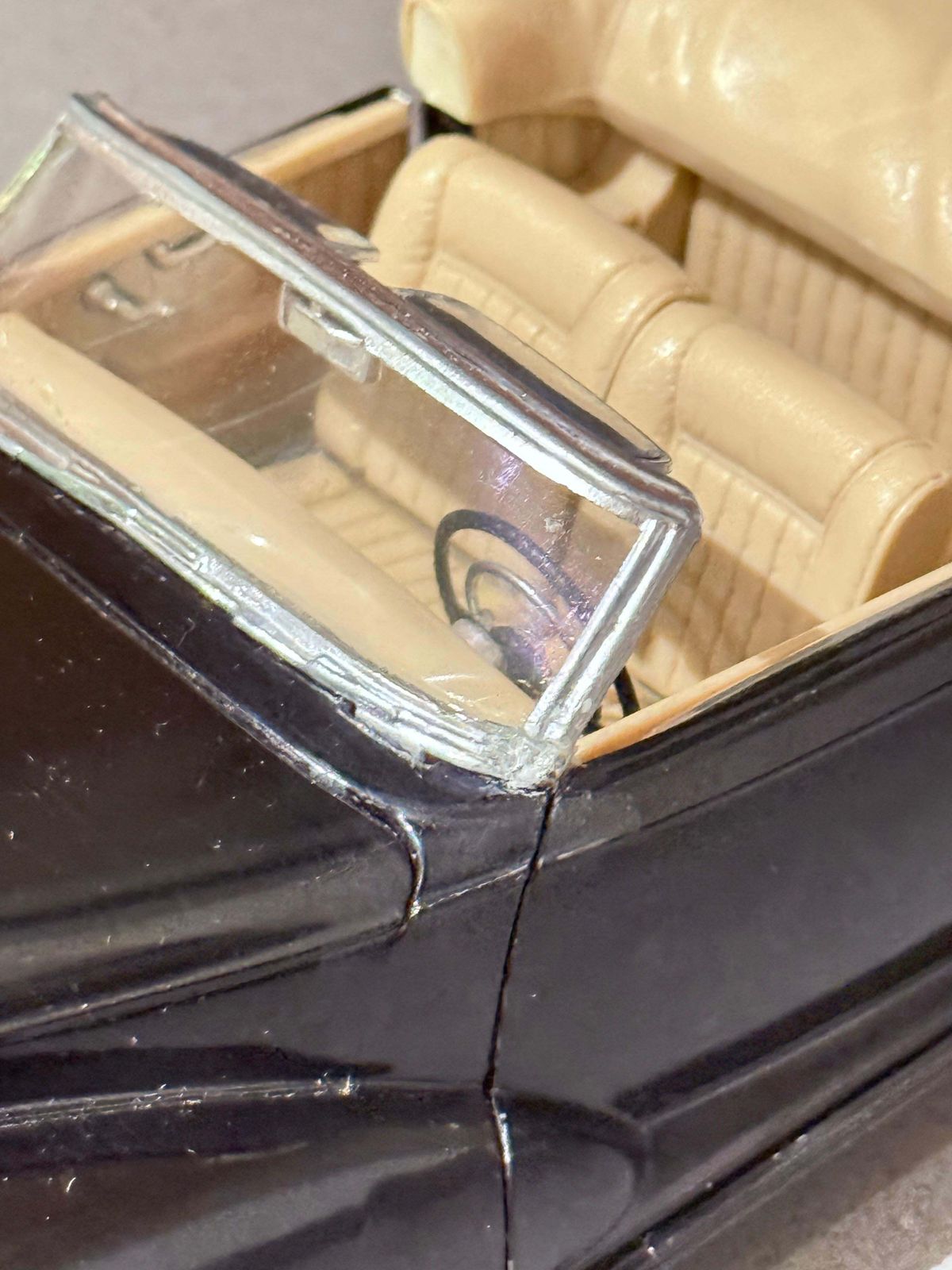 Vintage Modelauto Mercedes Benz 300 S Cabriolet Zwart Crème Verzamelobject Classic photo Woonaccessoires