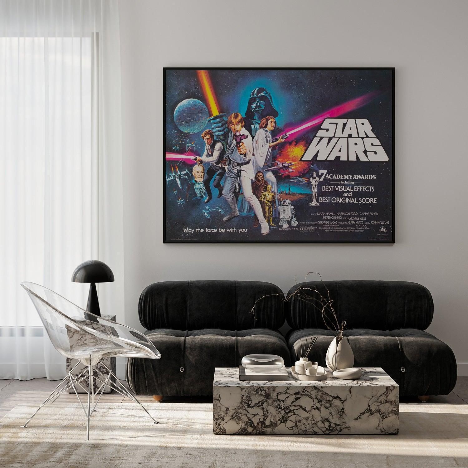 Star Wars 1977 Uk Quad Style C Oscars Film Poster, Tom Chantrell. photo furniture