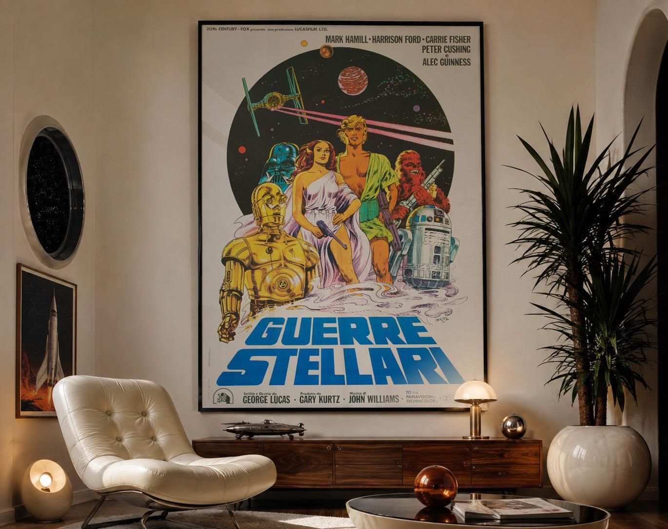 Star Wars 1977 Italian 2 Foglio Film Poster, Michelangelo Papuzza. photo furniture
