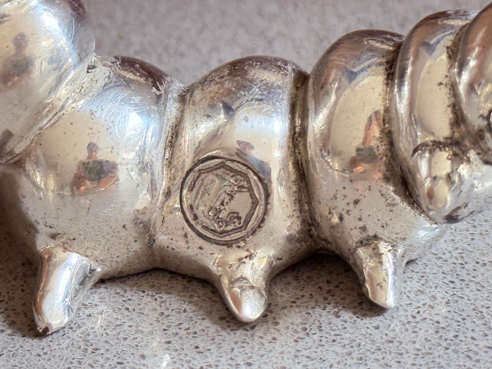 Antique Silver Plated Caterpillar, Italian Sculpture Whimsical Decorative Figure photo buy