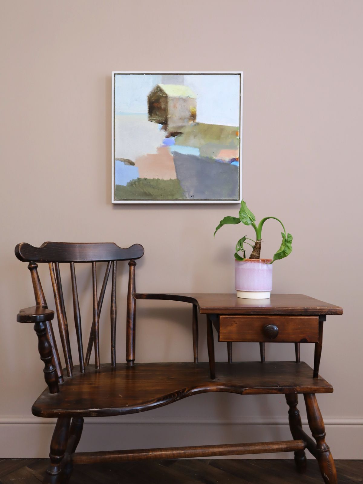 Huis boven de velden, olieverfschilderij photo furniture