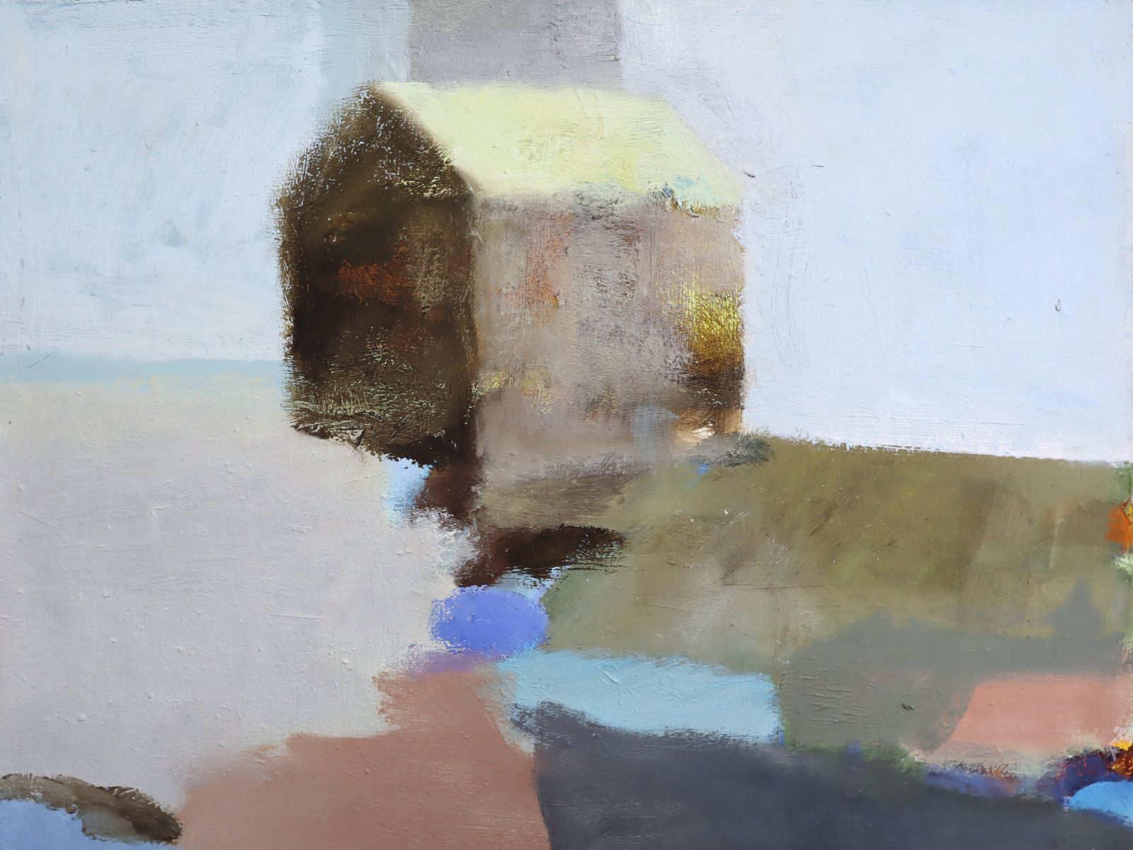 Huis boven de velden, olieverfschilderij photo buy