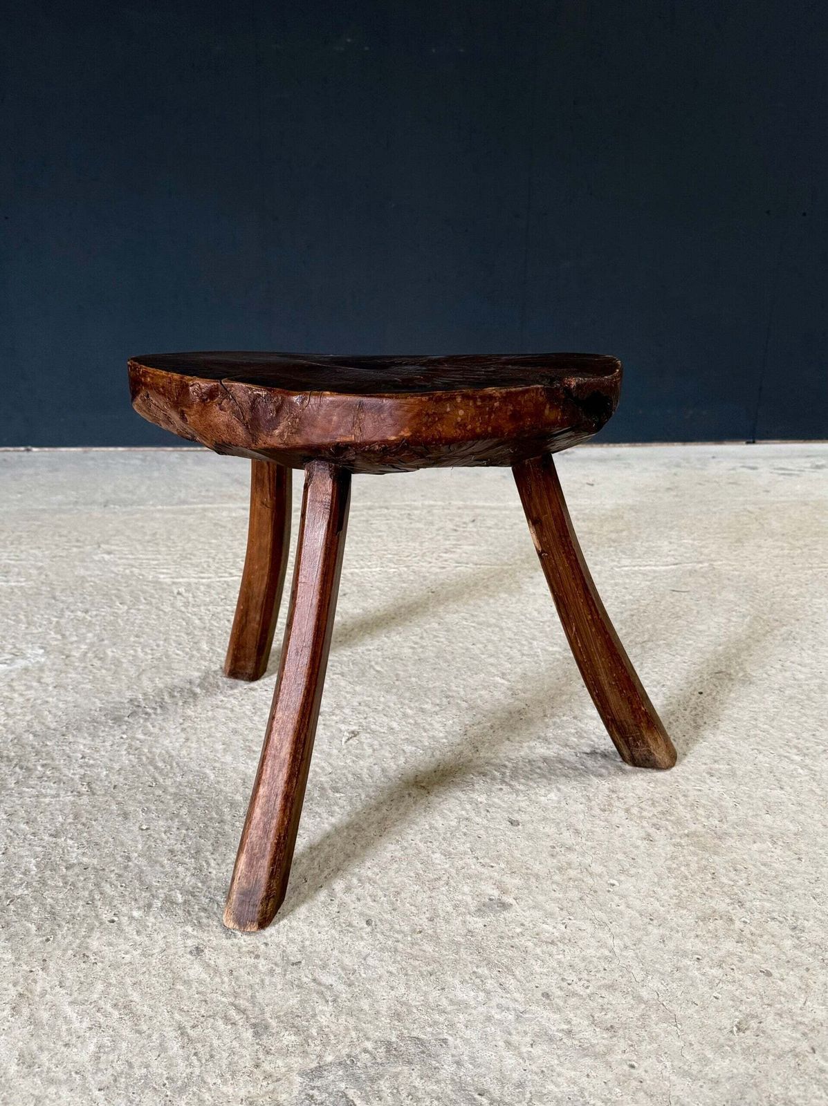 Early 20th Century French Country Handcrafted Tripod Stool. photo 700.0