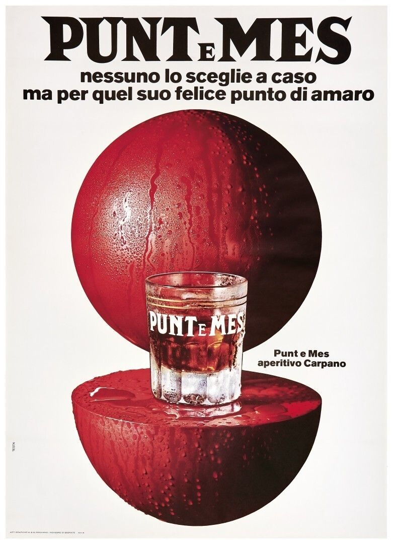 Armando Testa, 1974 Punt E Mes Original Vintage Poster Cm 140 X 100