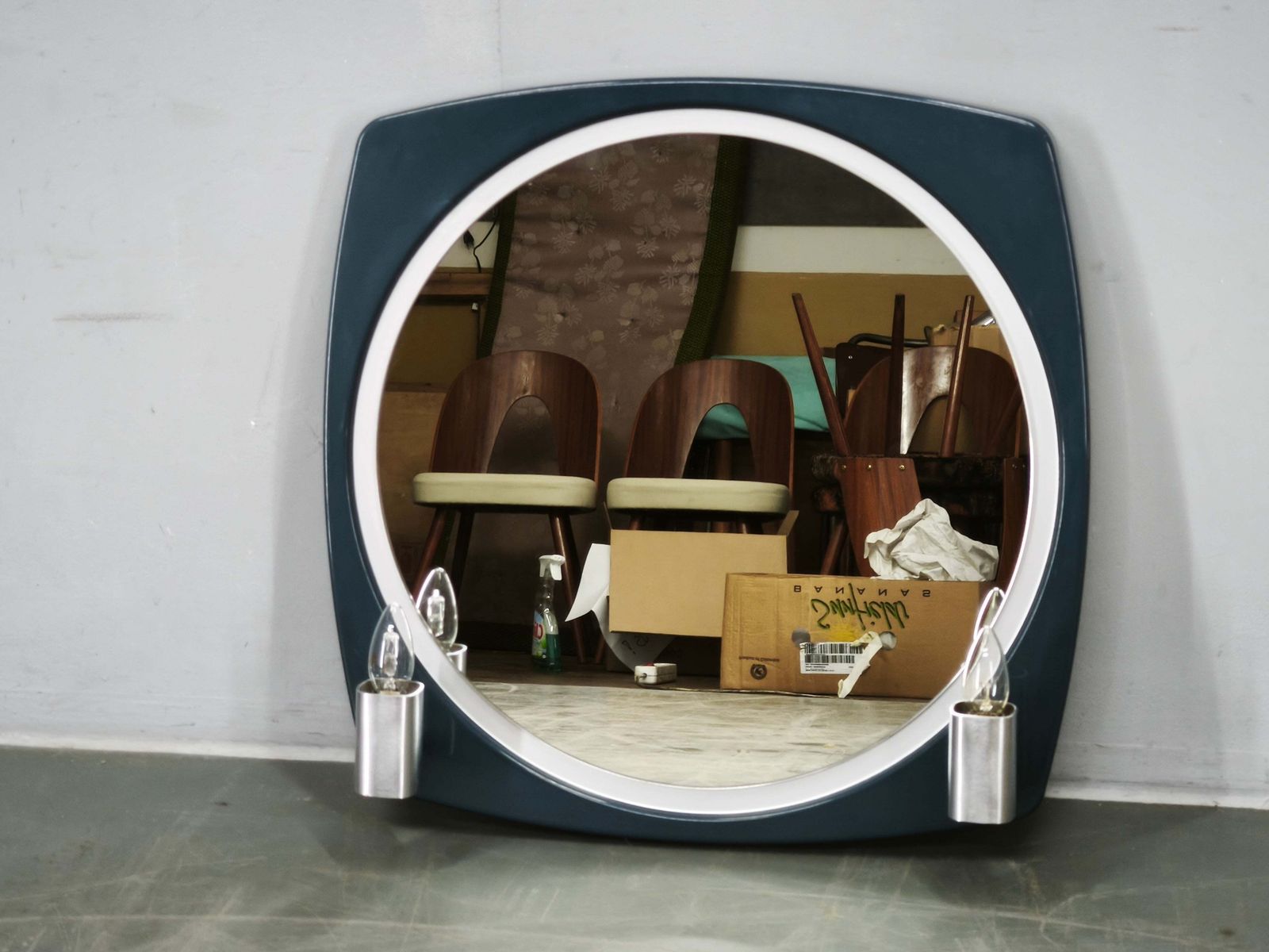 Italiaanse Space Age verlichte spiegel van Thema, jaren 1970 photo furniture