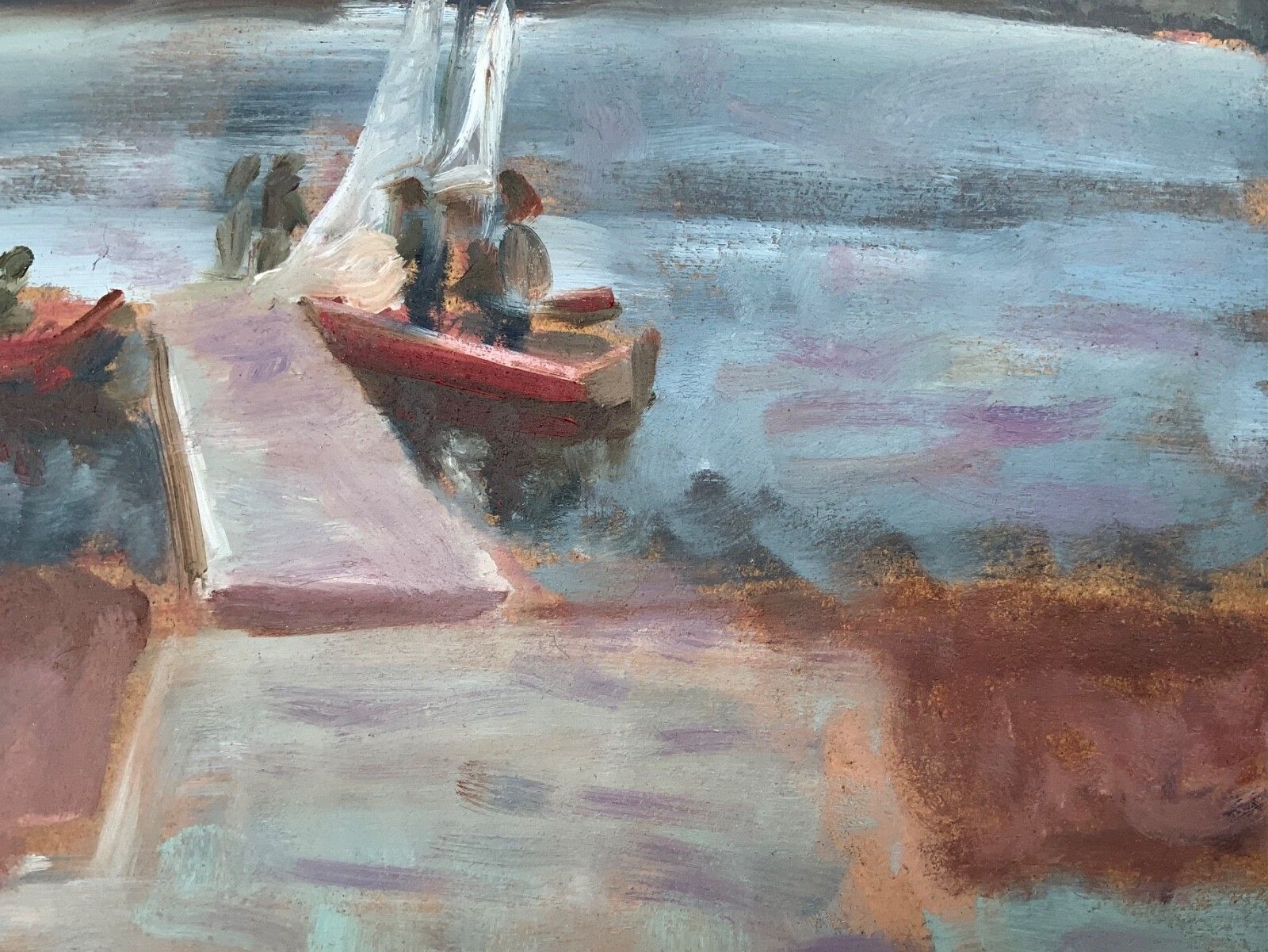 Olieverfschilderij "Sailing In Peak District" gesigneerd door kunstenaar R.Grinberg photo 190.0