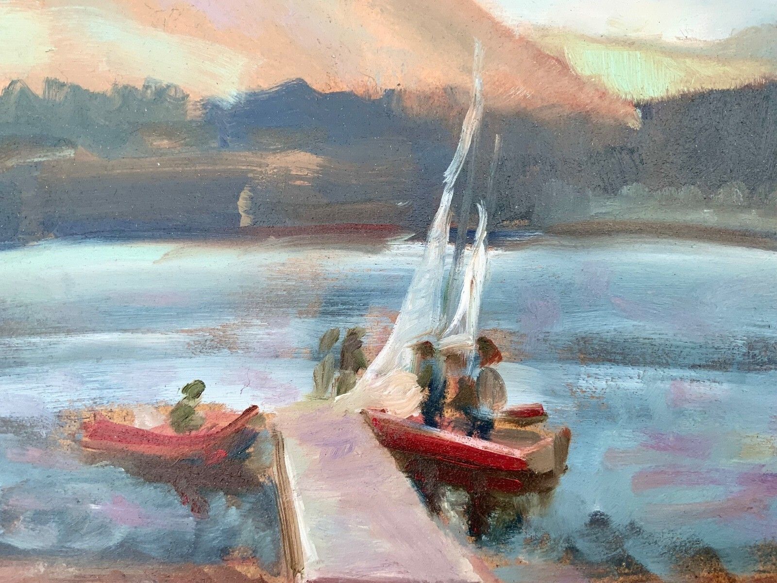 Olieverfschilderij "Sailing In Peak District" gesigneerd door kunstenaar R.Grinberg photo buy