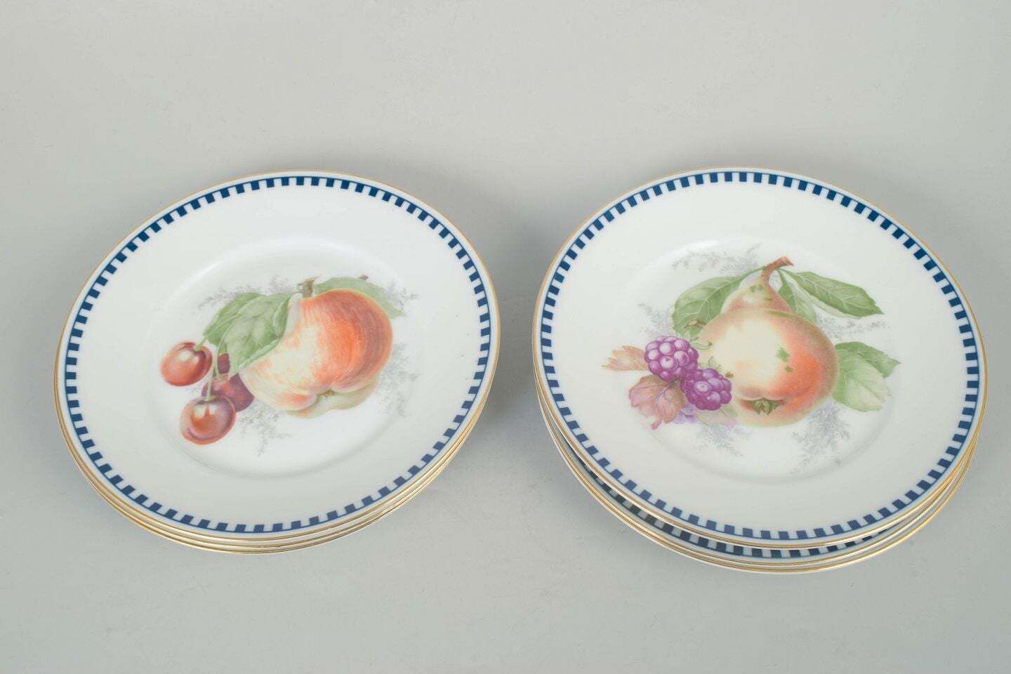Rosenthal, Germany. Set Of Six Porcelain Plates With Fruit Motifs, 1930s photo for sale