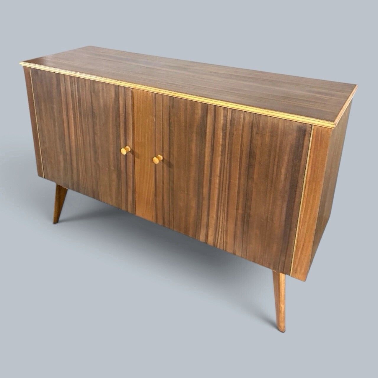 Morris Of Glasgow Mid Century Vintage Walnut & Teak Sideboard photo furniture