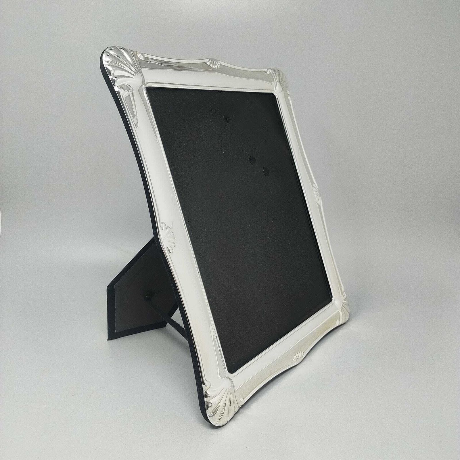 1970s Vintage Italian Silver Plated And Glass Photo Frame With Shell Motifs photo furniture
