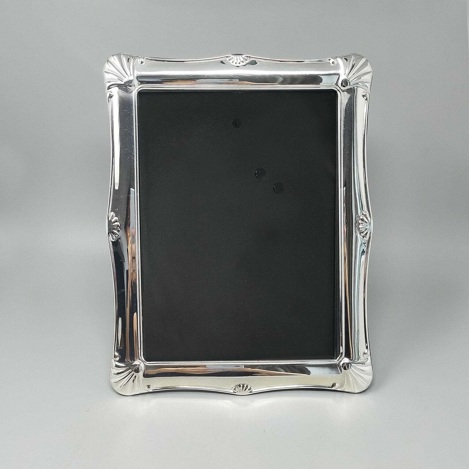 1970s Vintage Italian Silver Plated And Glass Photo Frame With Shell Motifs photo 325.0