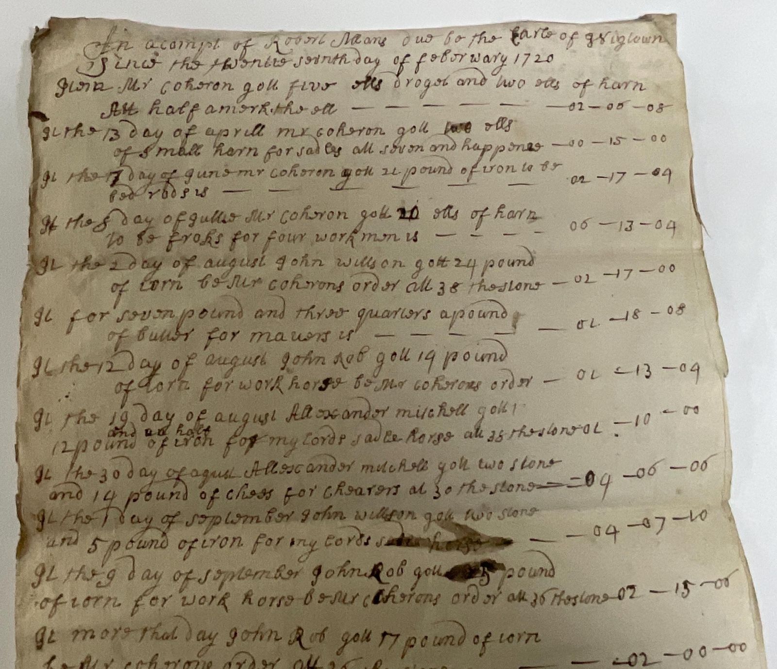 1720 Original Scottish Manuscript Signed By Robert Means For The Earl Of Wigtown Antique Estate Document, 18th Century Calligraphy photo 120.0
