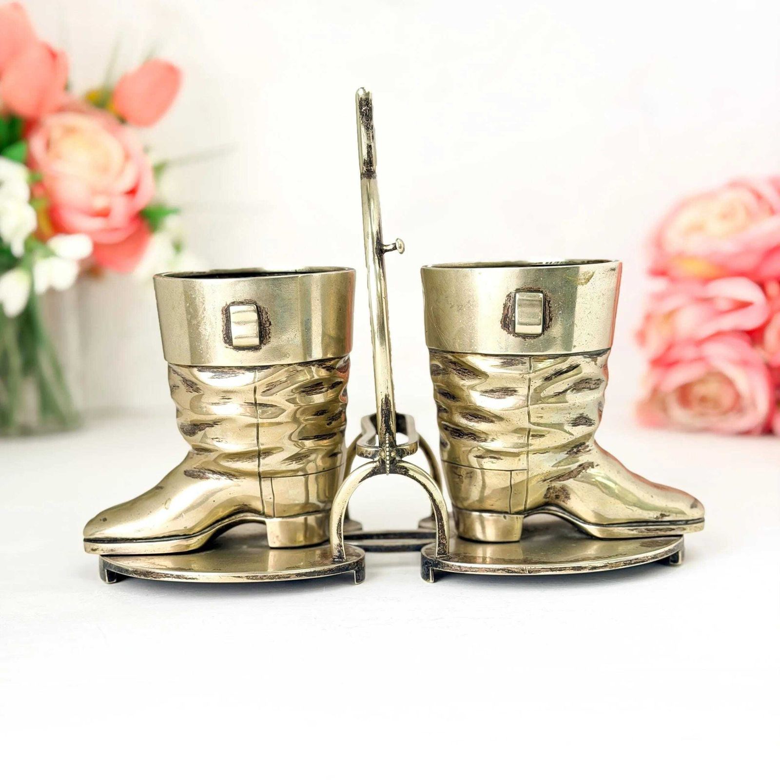 Victorian H&T Silver Plated Boot Match Holder Novelty 1865
