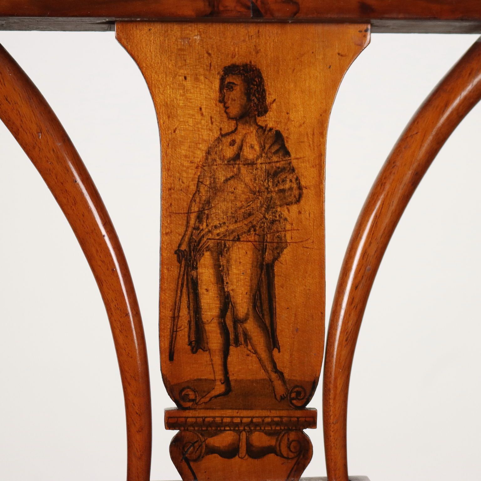 Paar Empire Walnoten Stoelen   Oostenrijk, Begin 19e Eeuw photo vintage