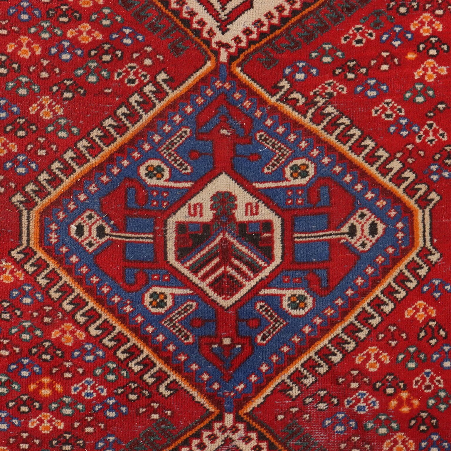 Antiek Aziatisch tapijt katoen wol grove knoop 104 x 63 in photo for sale