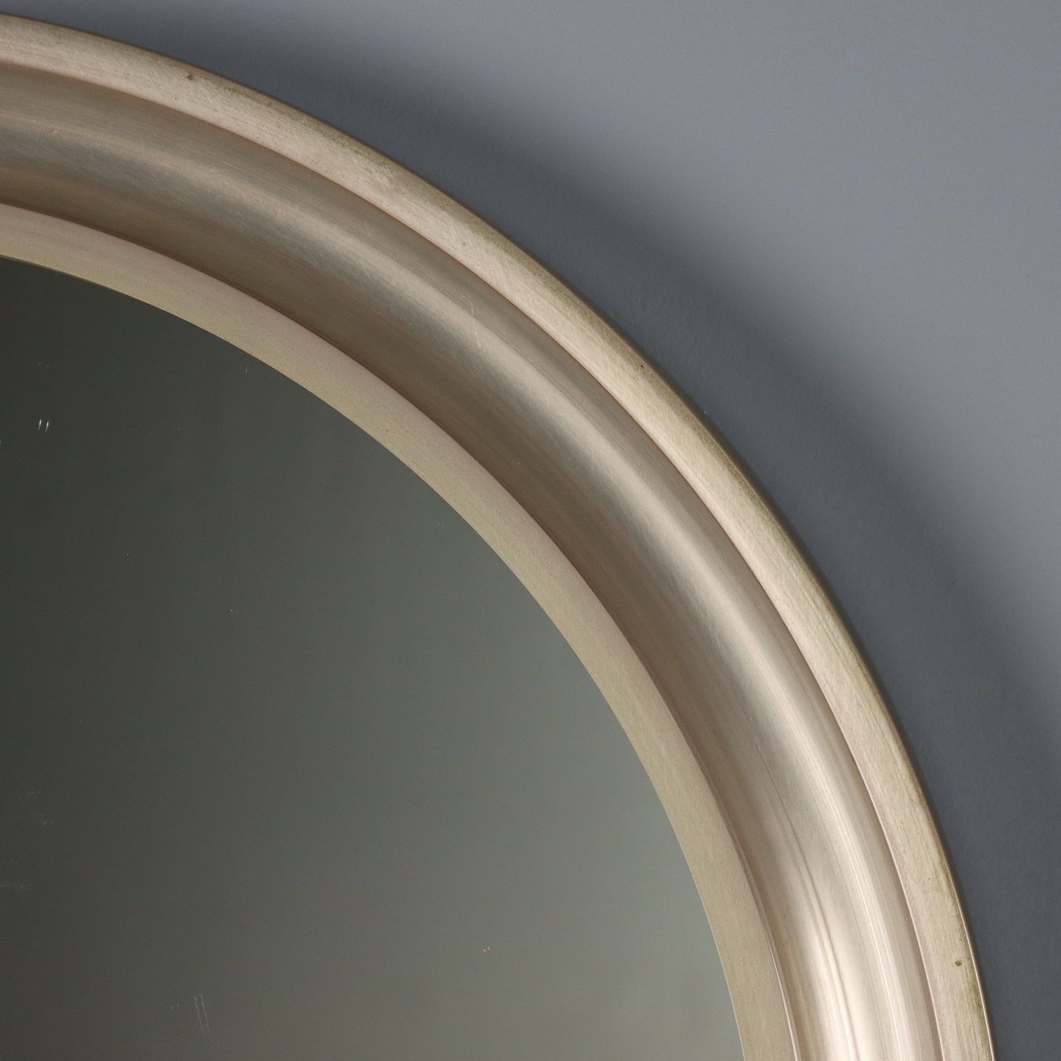 Miroir rond vintage en aluminium anodisé, design italien, années 1960 photo 180.0